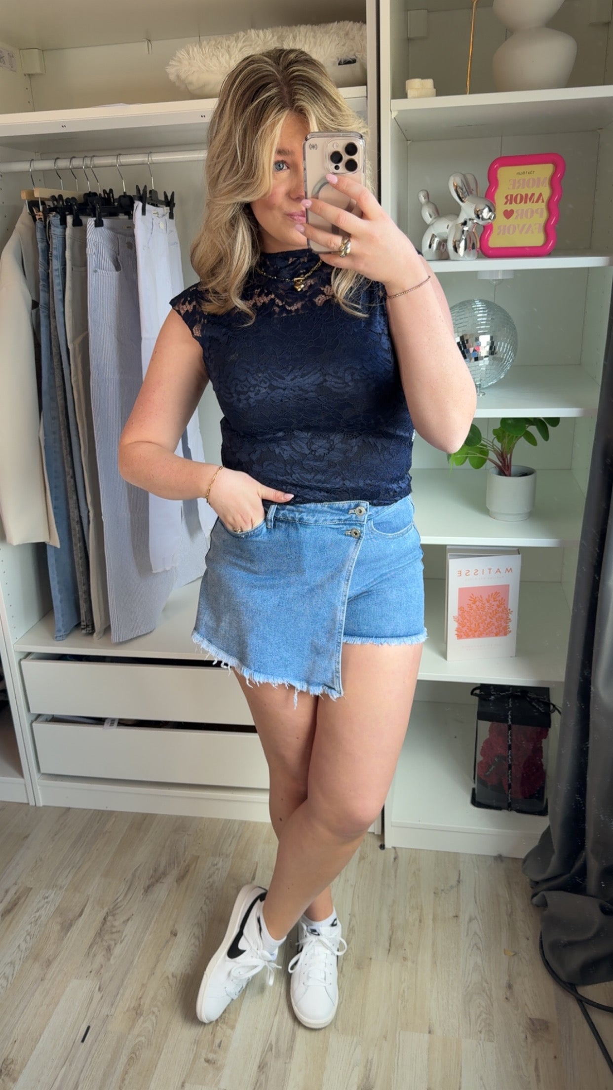 Kanten top Navy