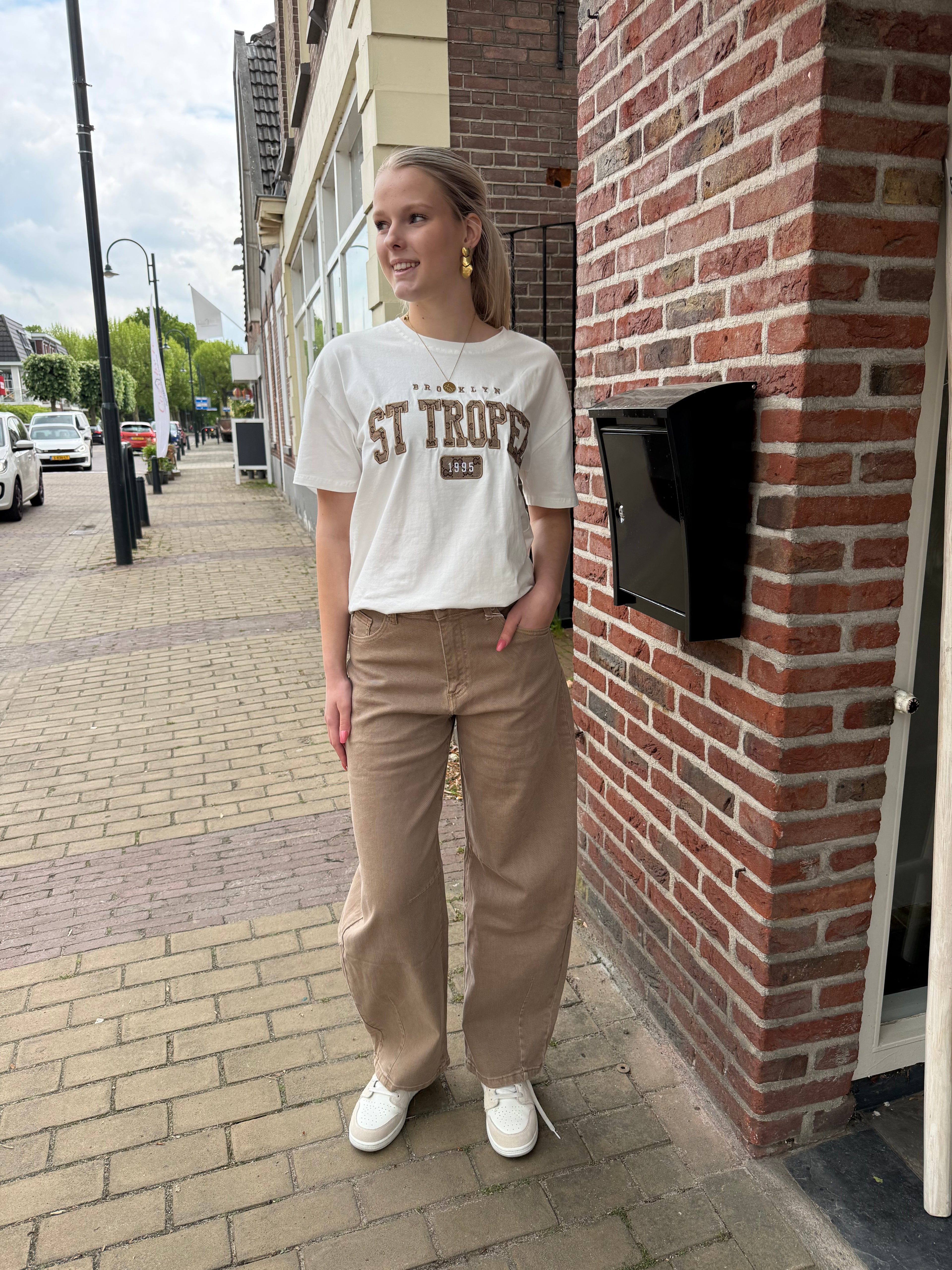 MEGA STRETCH Barrel fit - Taupe