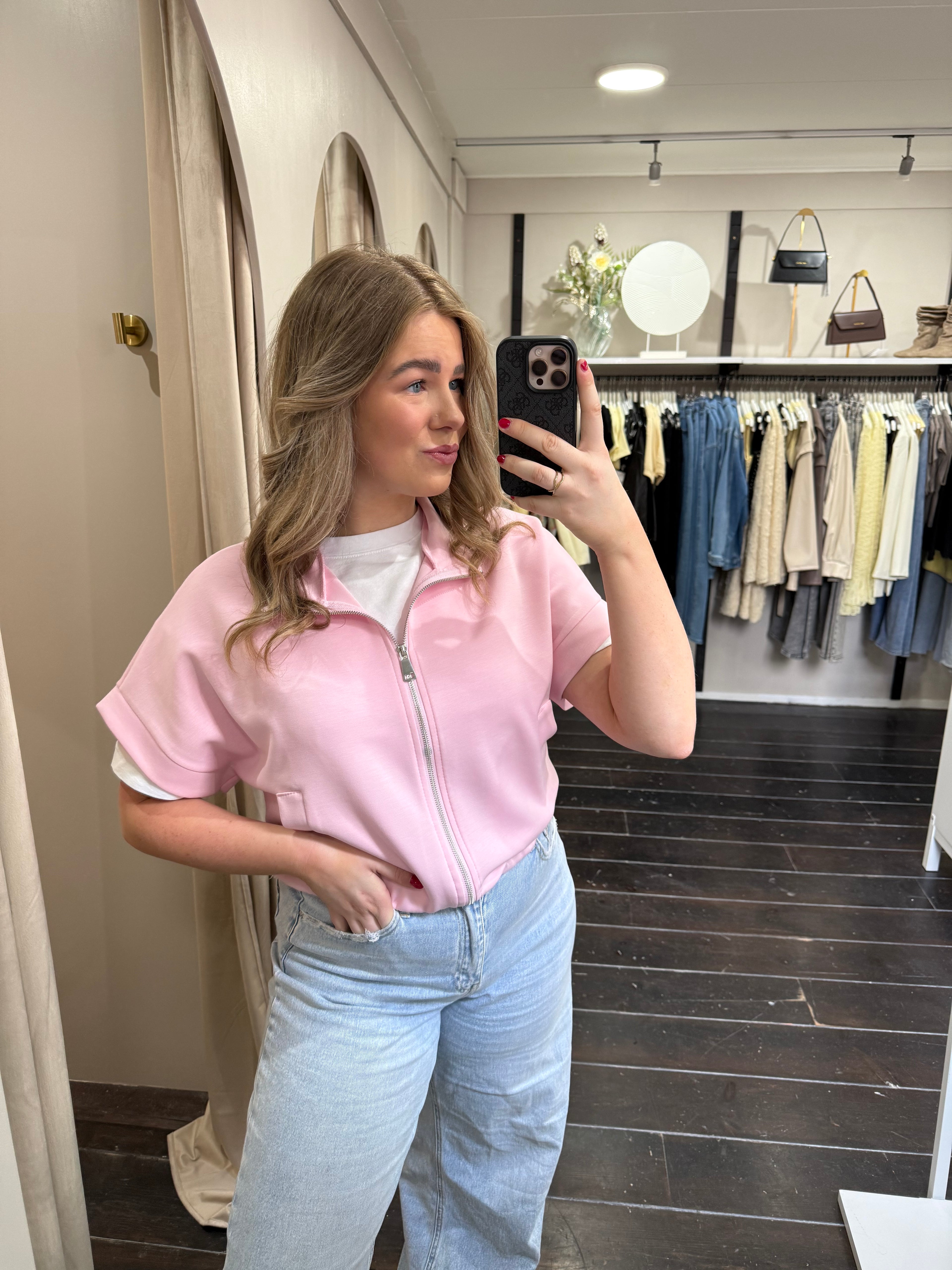 Zipper Top - Roze