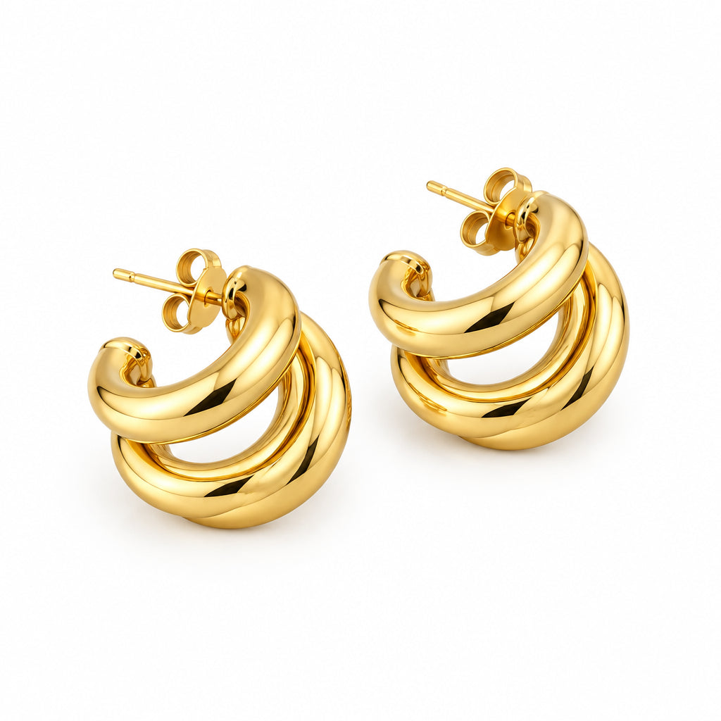 oorbel goud DAY & EVE Double hoop