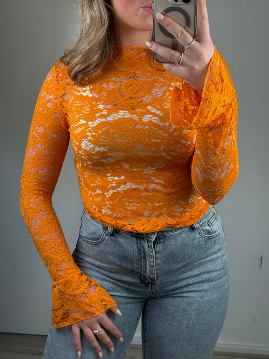 MESH top oranje Biba