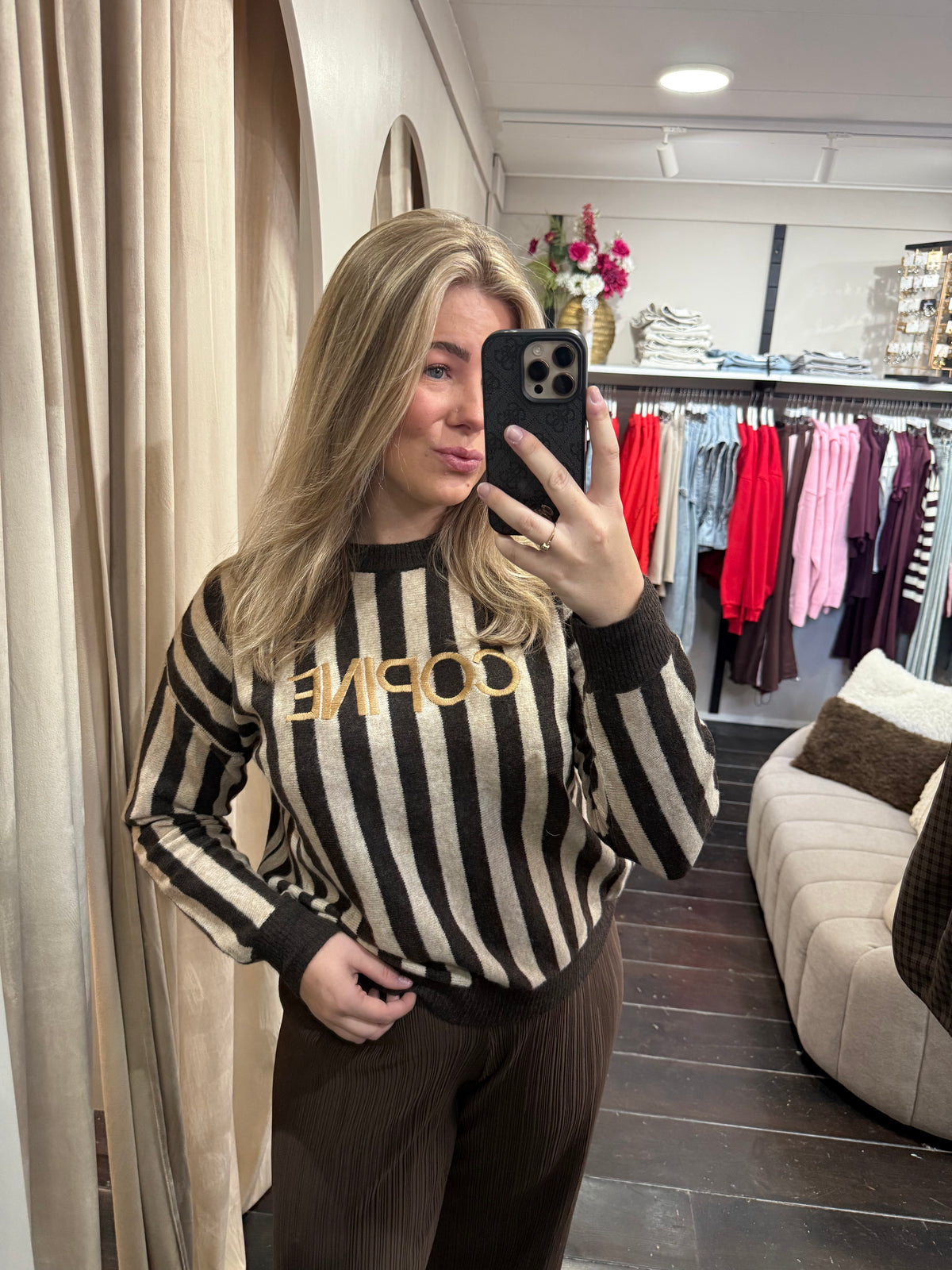 Sweater Copine - Bruin/Beige