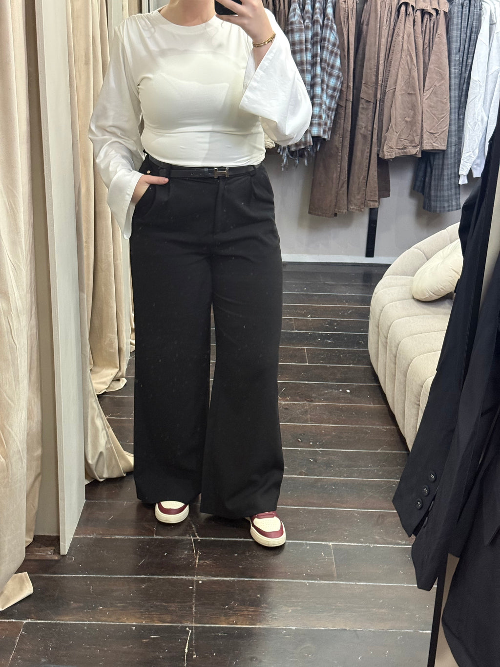 AMBIKA - Wide leg pantalon Zwart