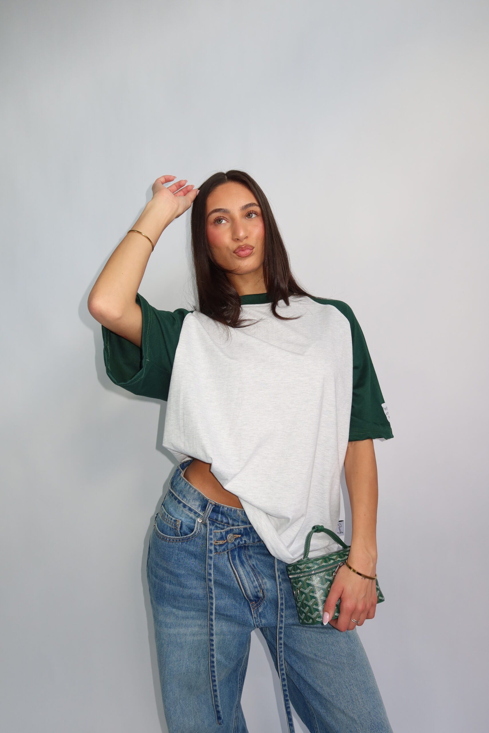 Priority Vintage trend tee- Groen