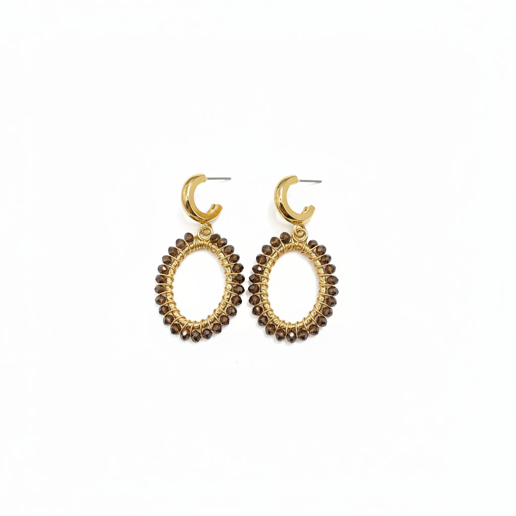 DAY & EVE - oorbellen hoops bruin