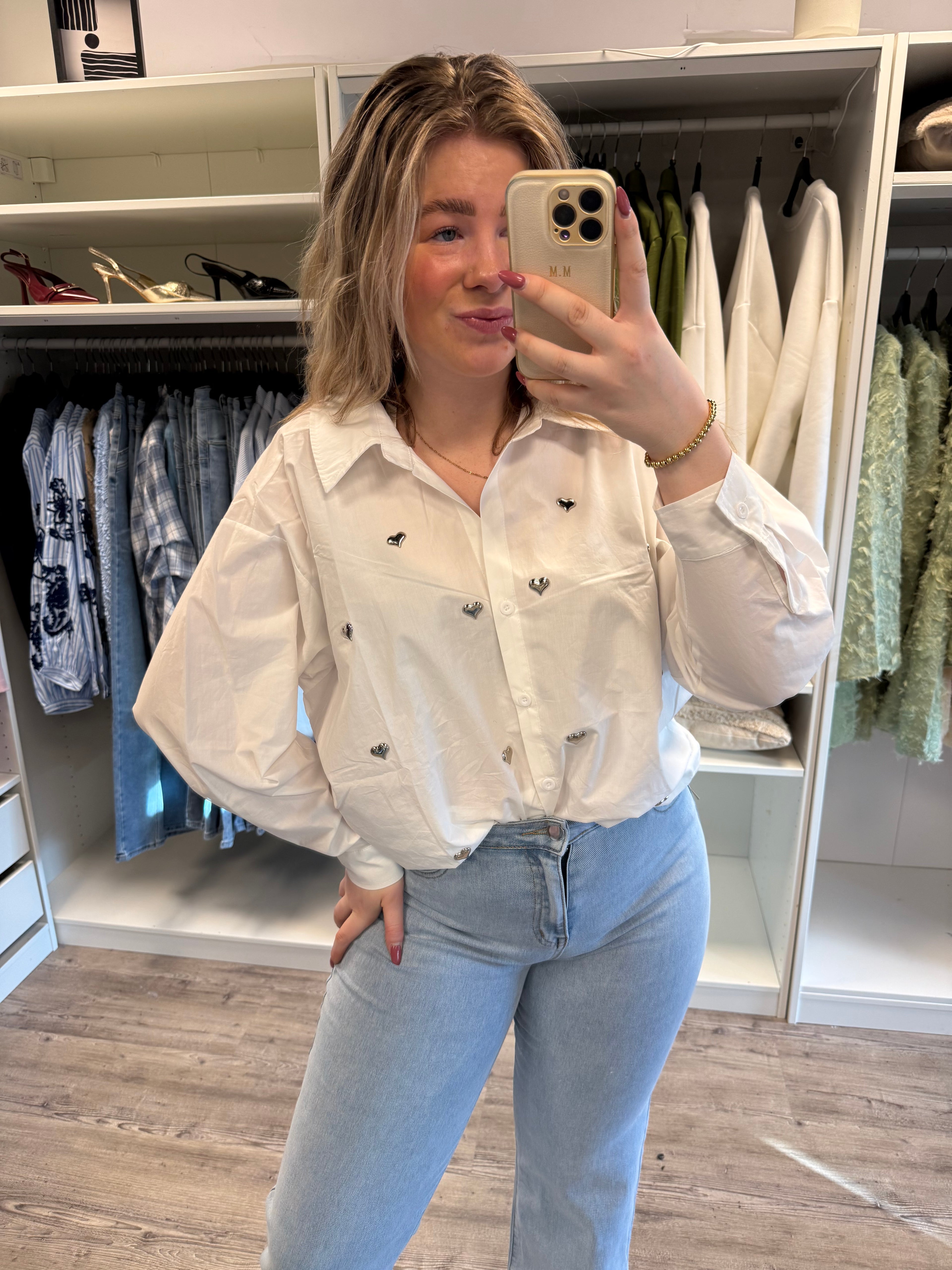 Hearts Blouse - Wit