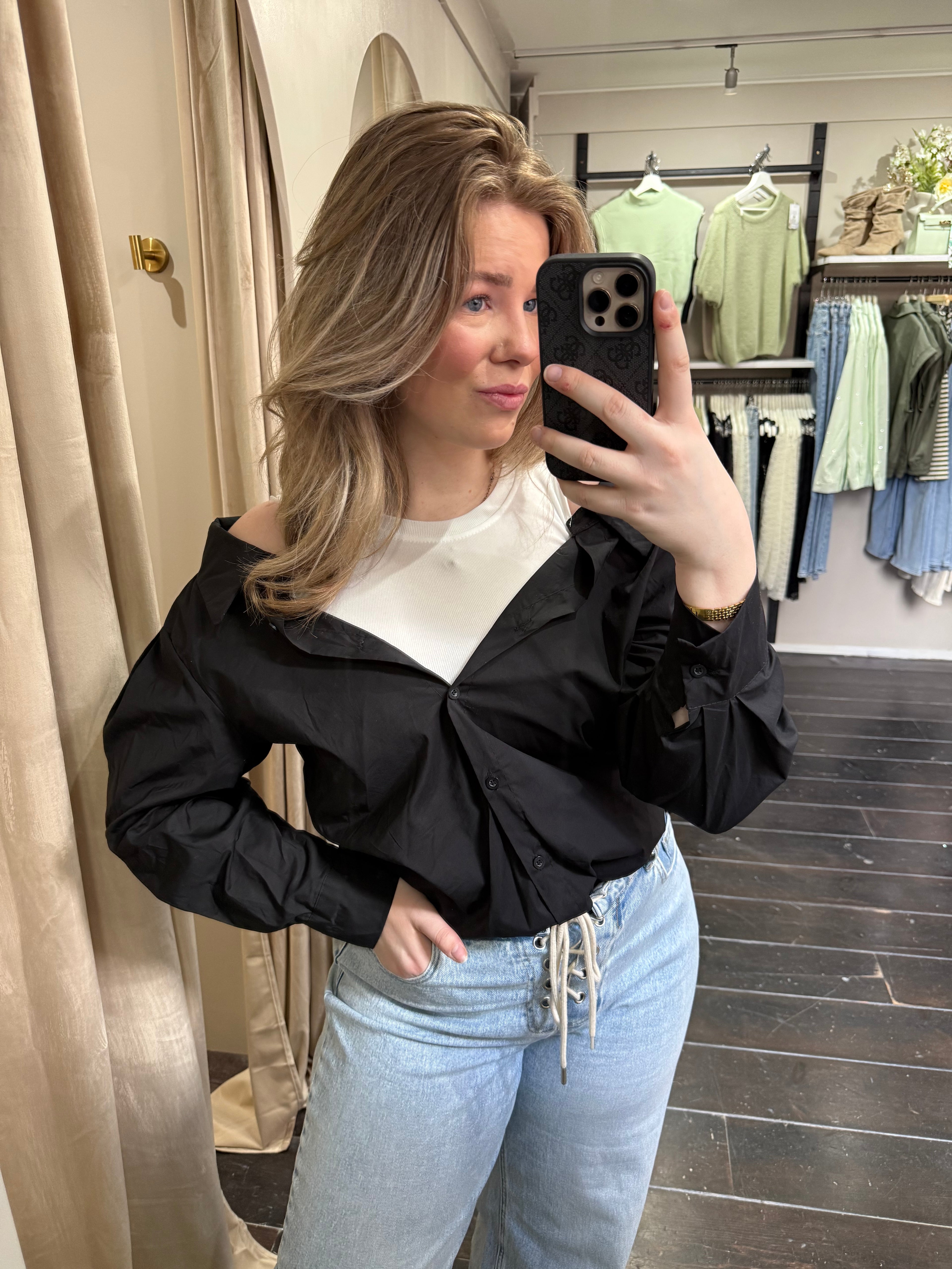 Off Shoulder Blouse - Zwart