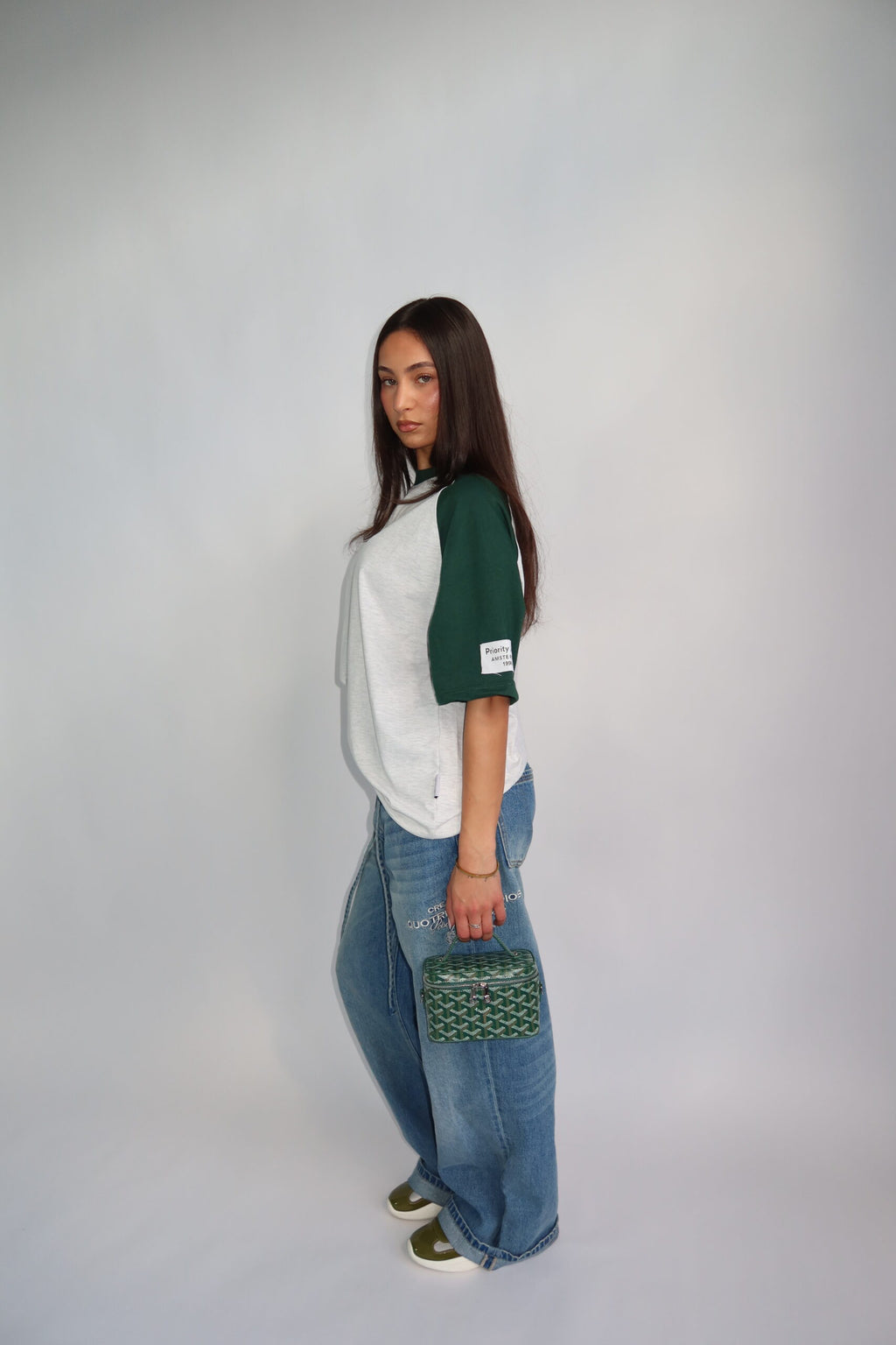 Priority Vintage trend tee- Groen