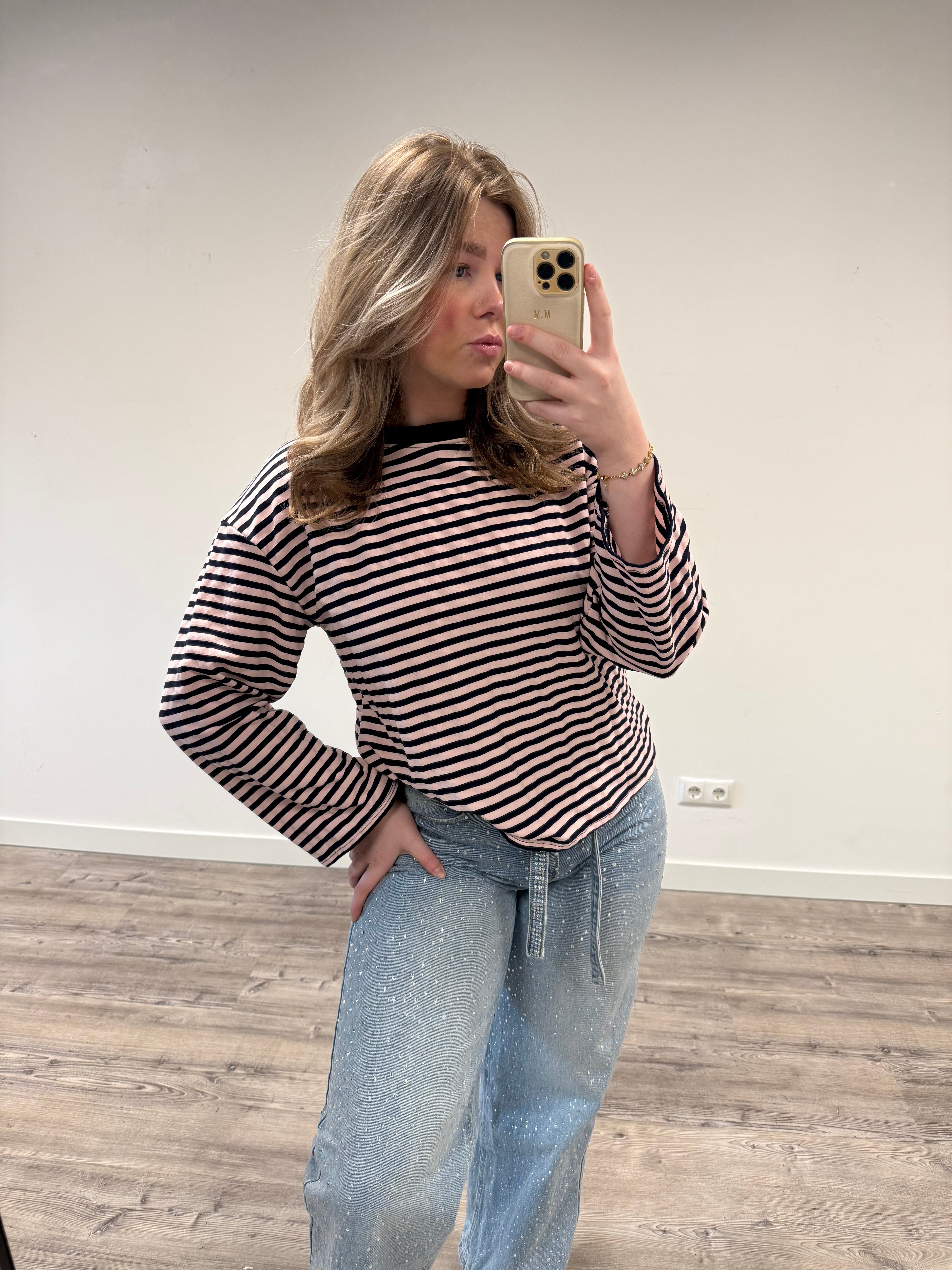 Longsleeve - Navy/Roze