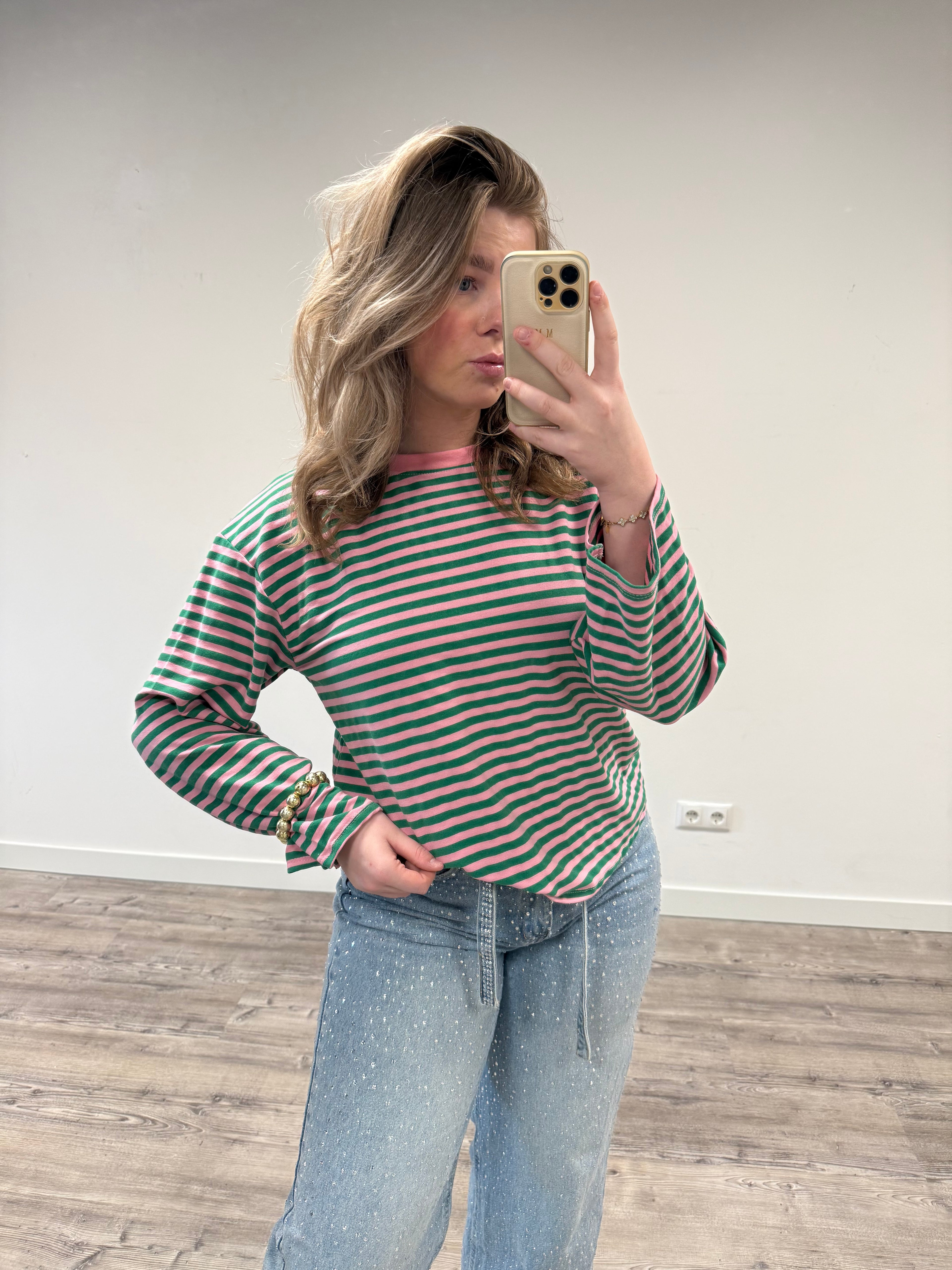 Longsleeve - Groen/Roze