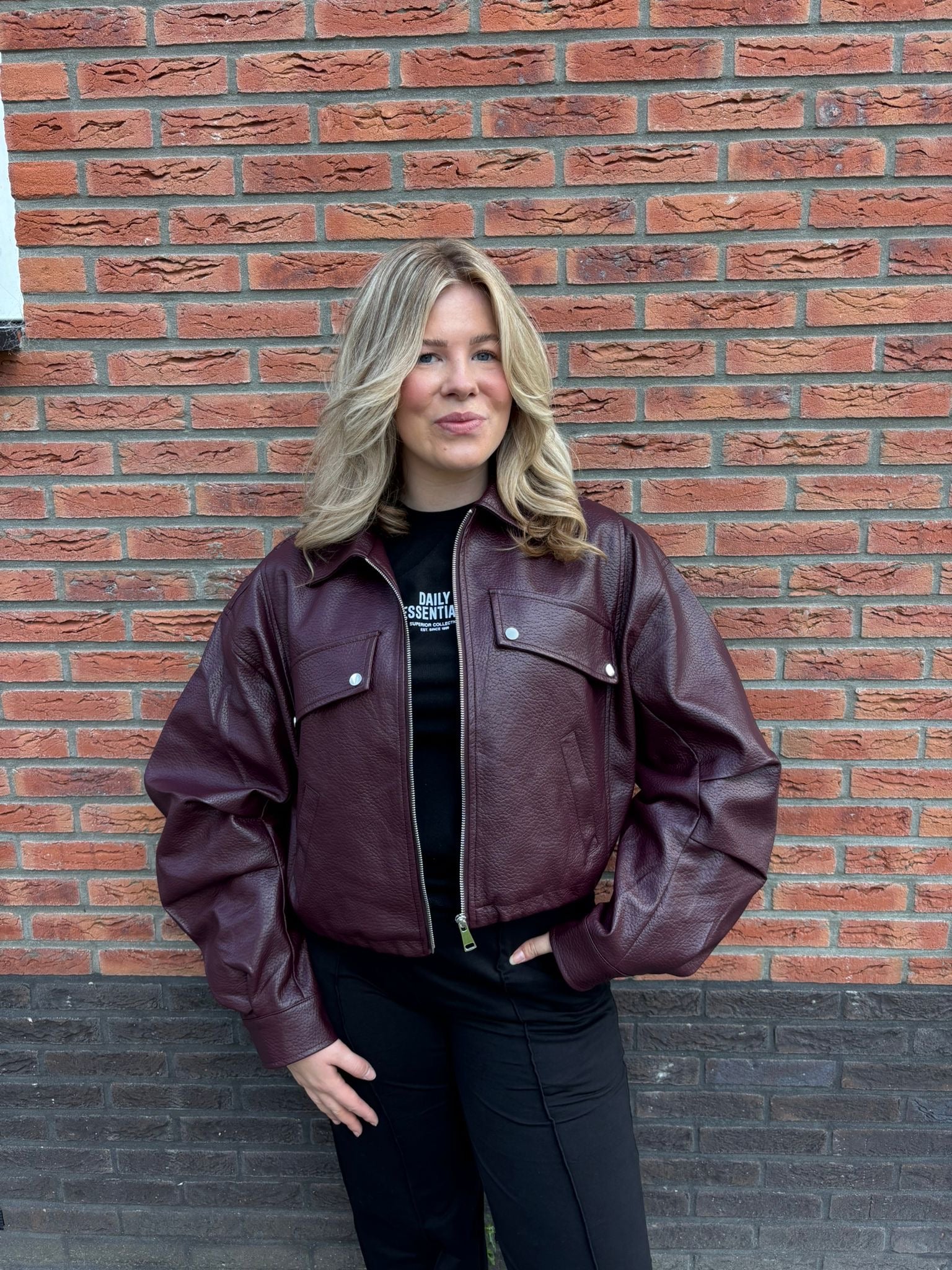Beau Leather Jacket - Bordeaux