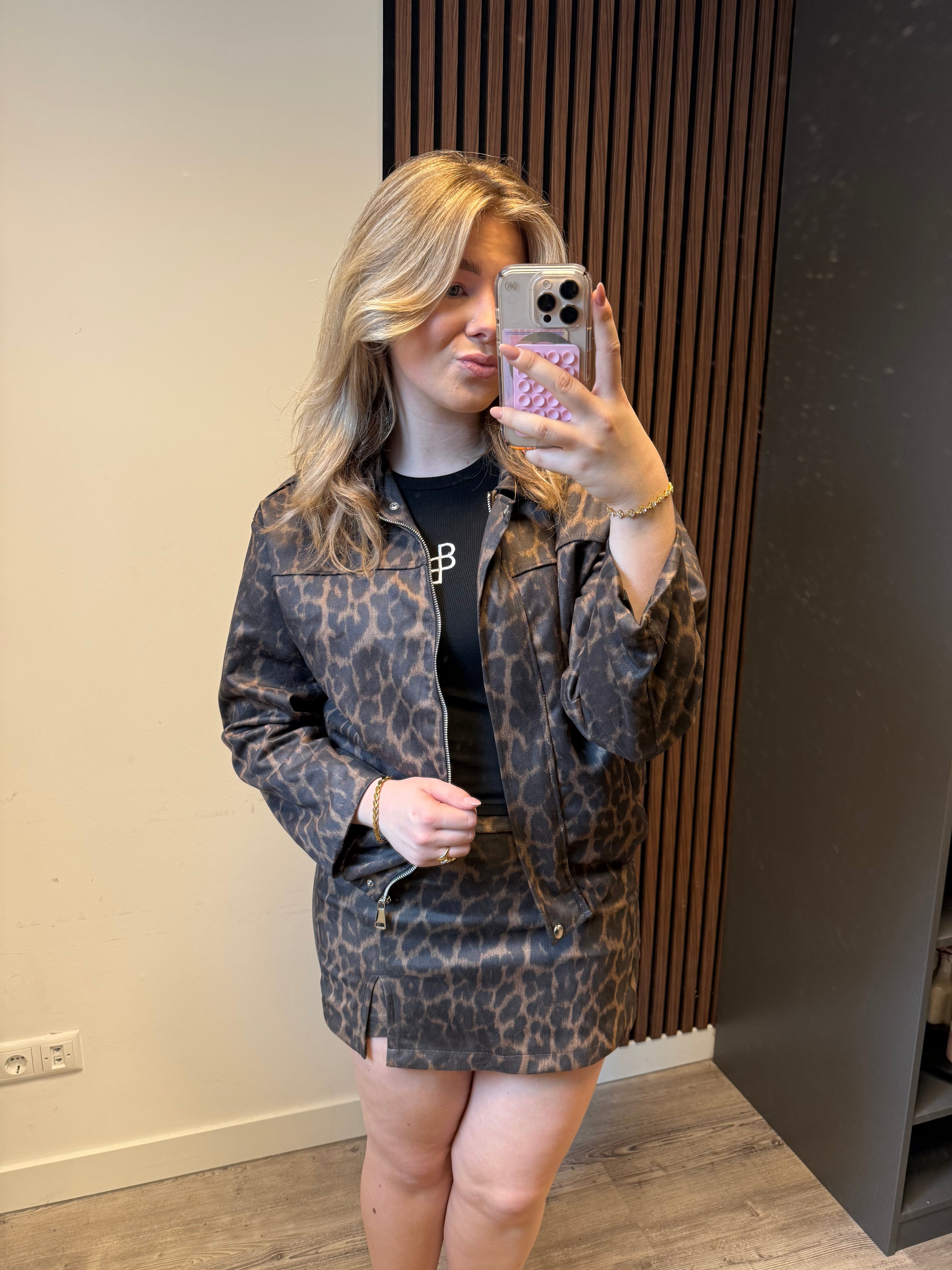 Suède leopard Jacket