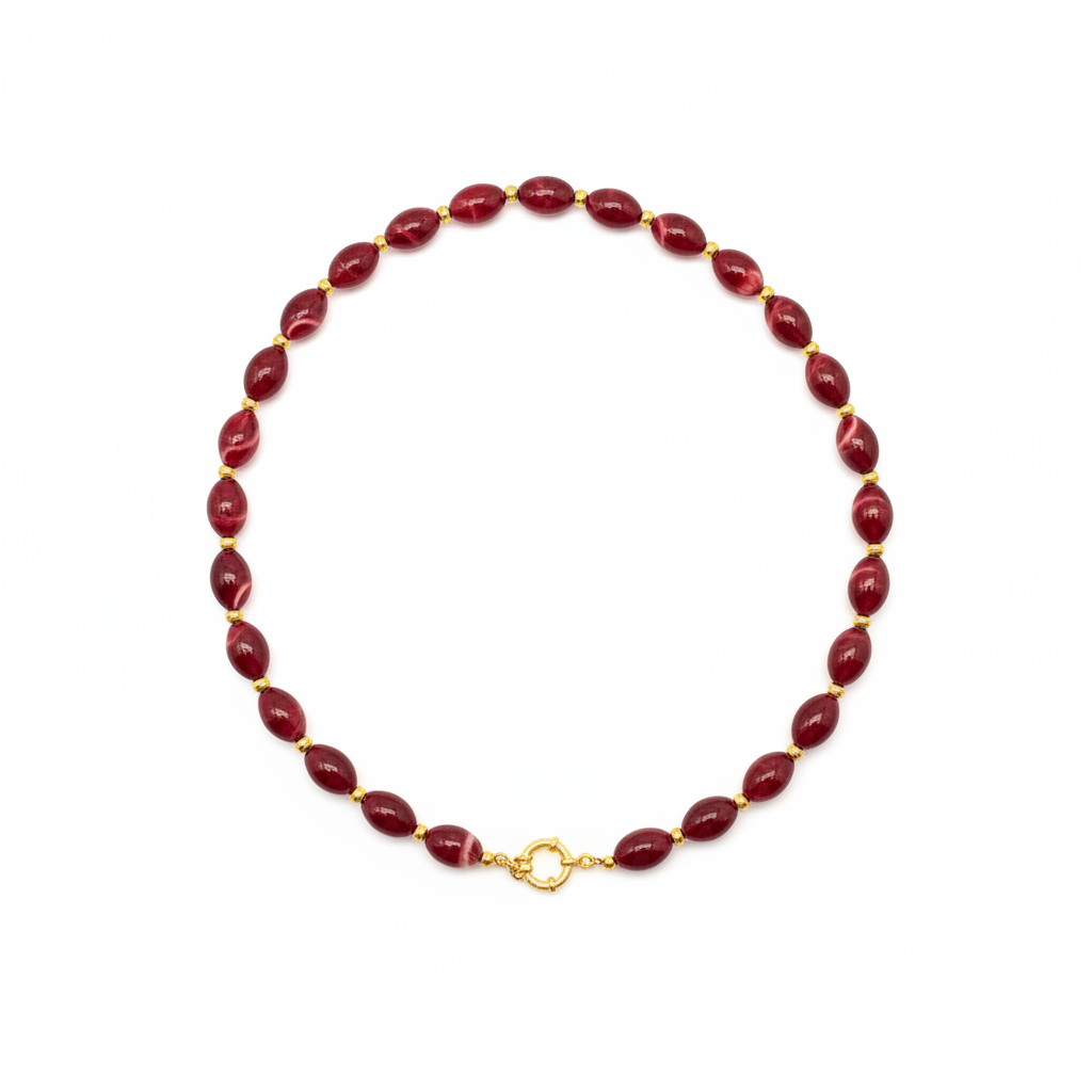 DAY & EVE - Kralen ketting bordeaux rood