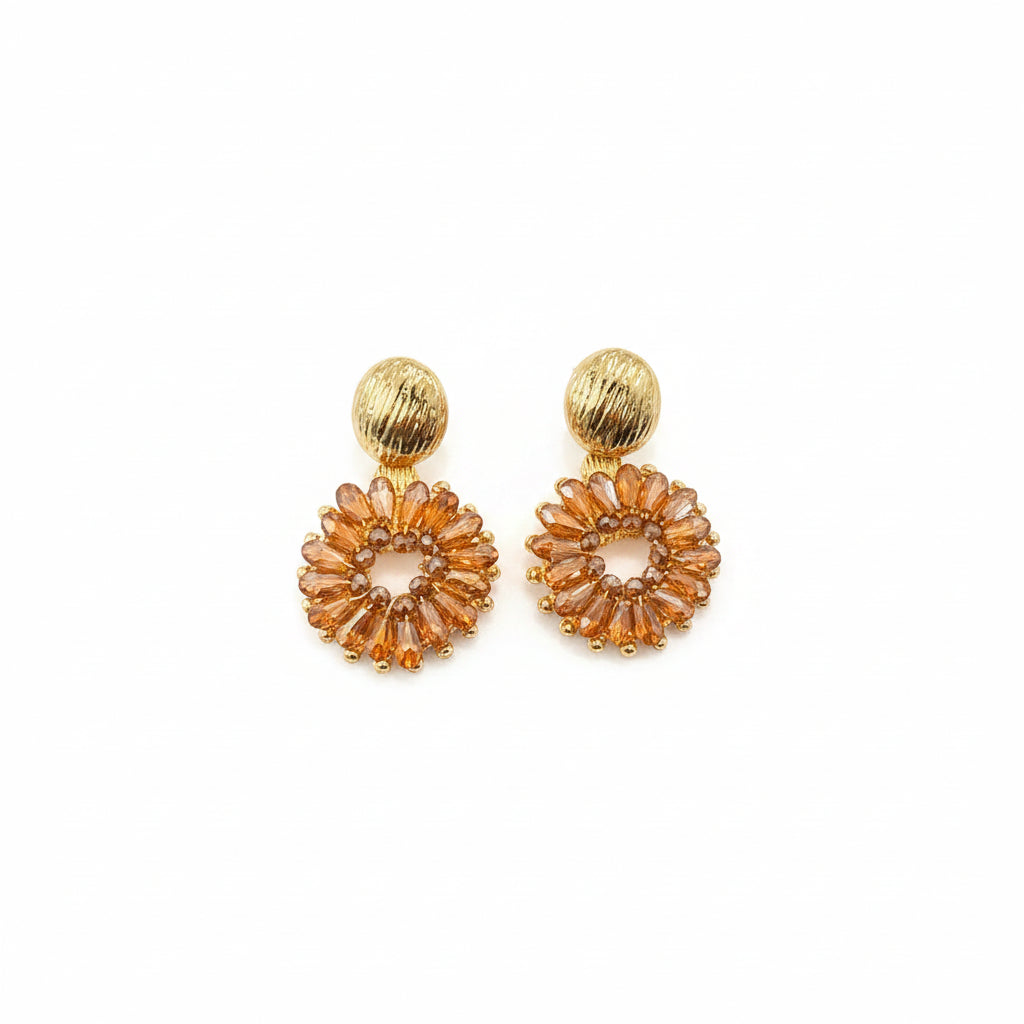 DAY & EVE - Oorbellen bloem peach