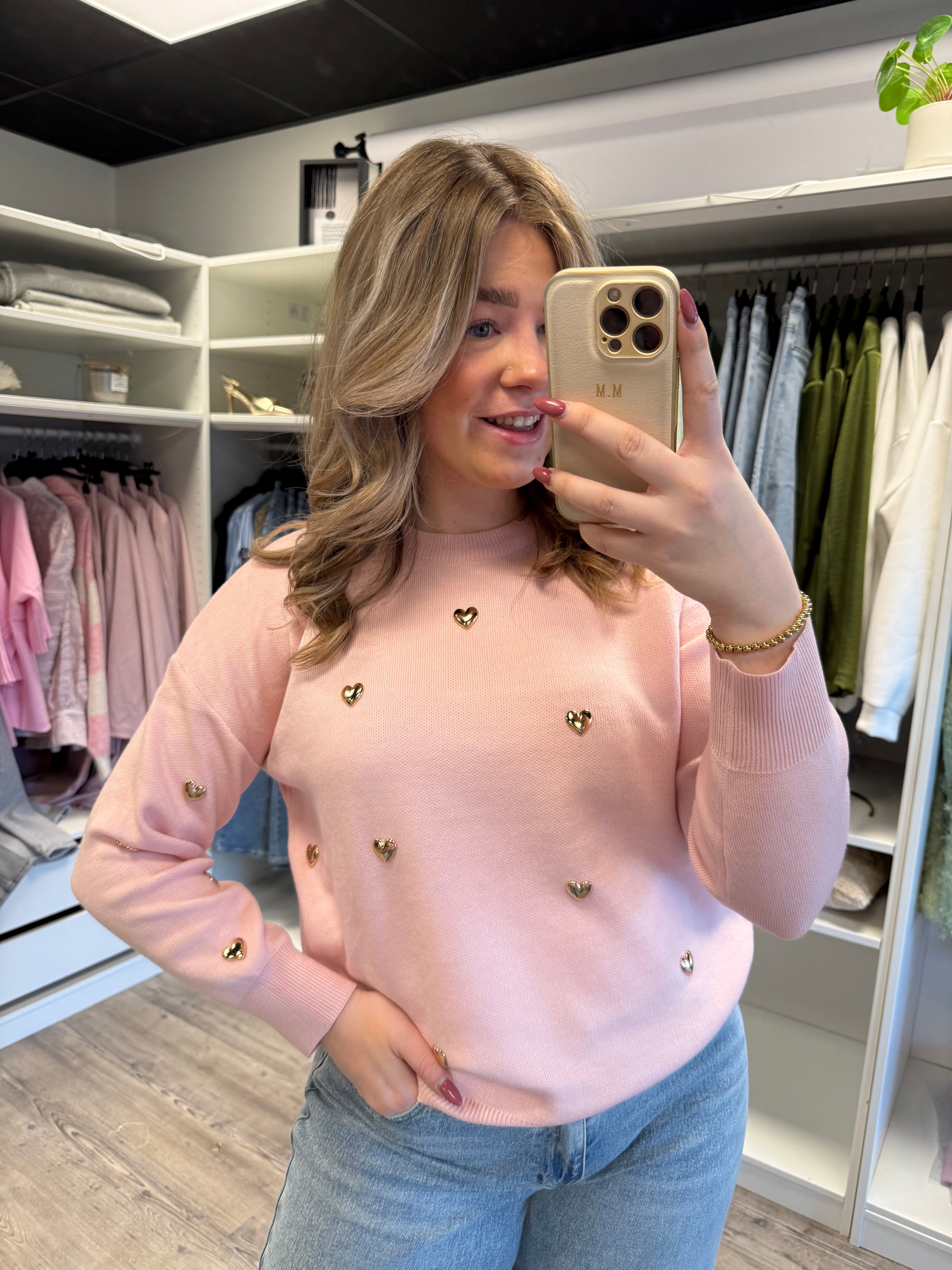 Hartjes Sweater - Roze