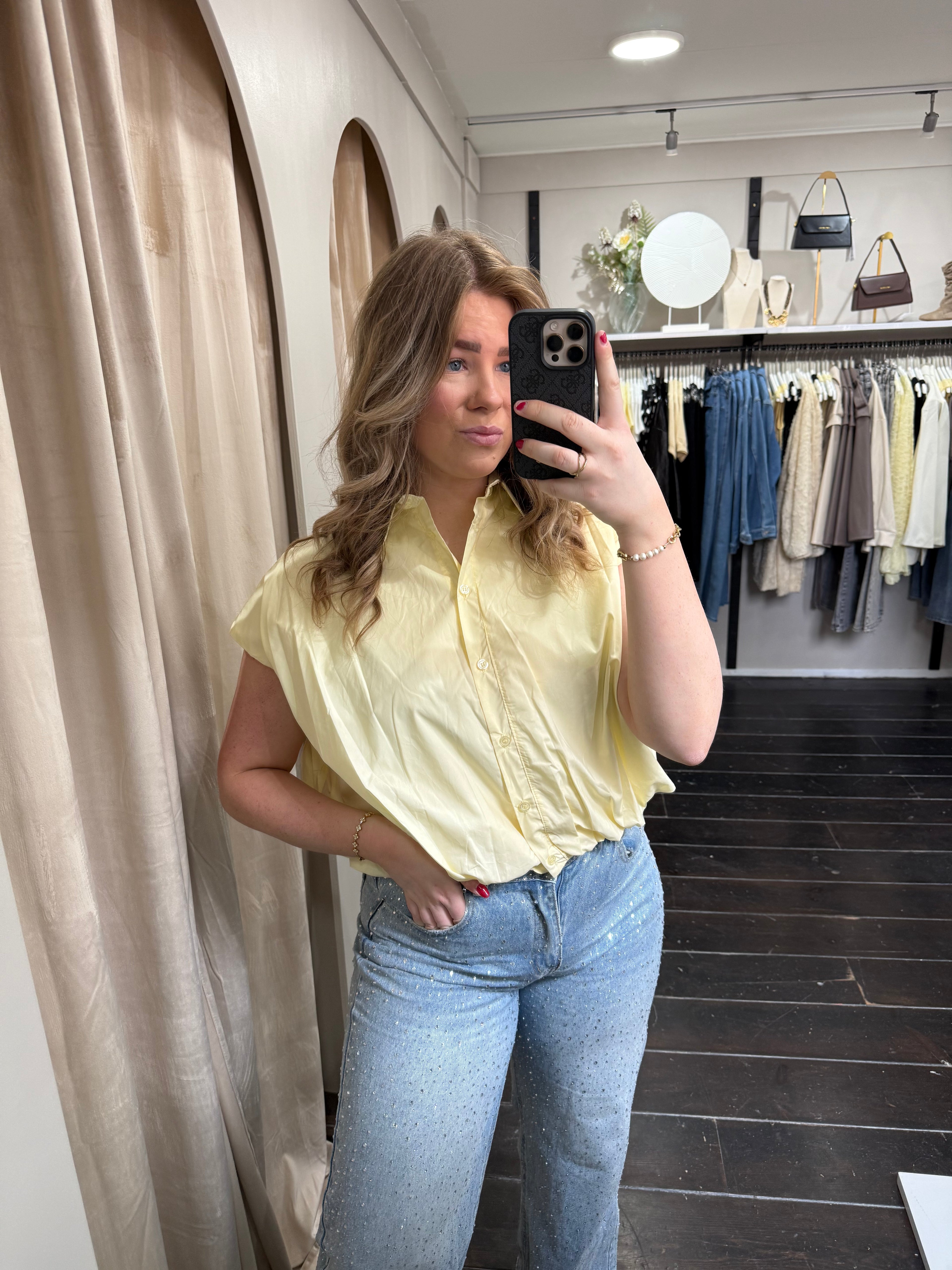 Oversized blouse - Geel