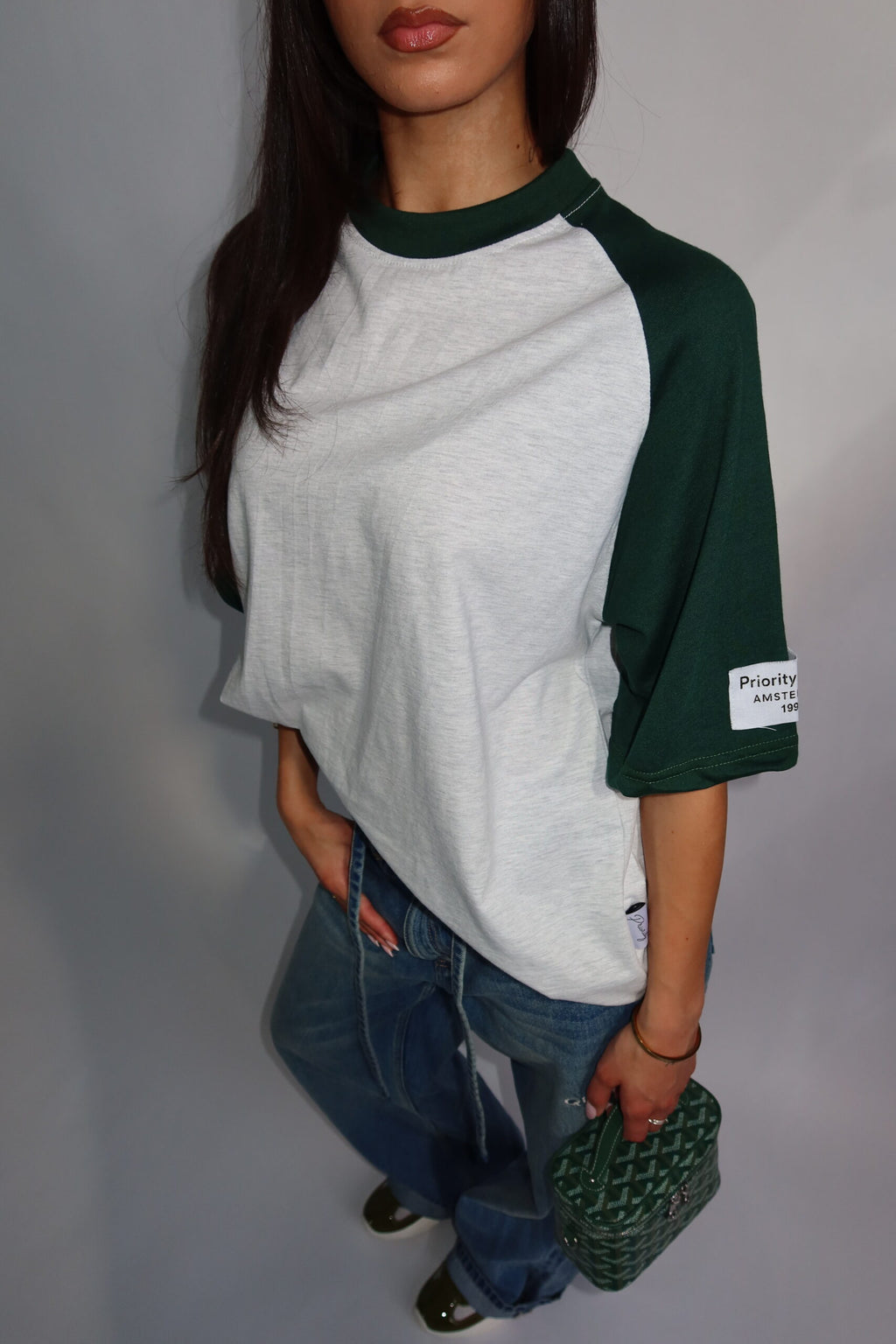 Priority Vintage trend tee- Groen