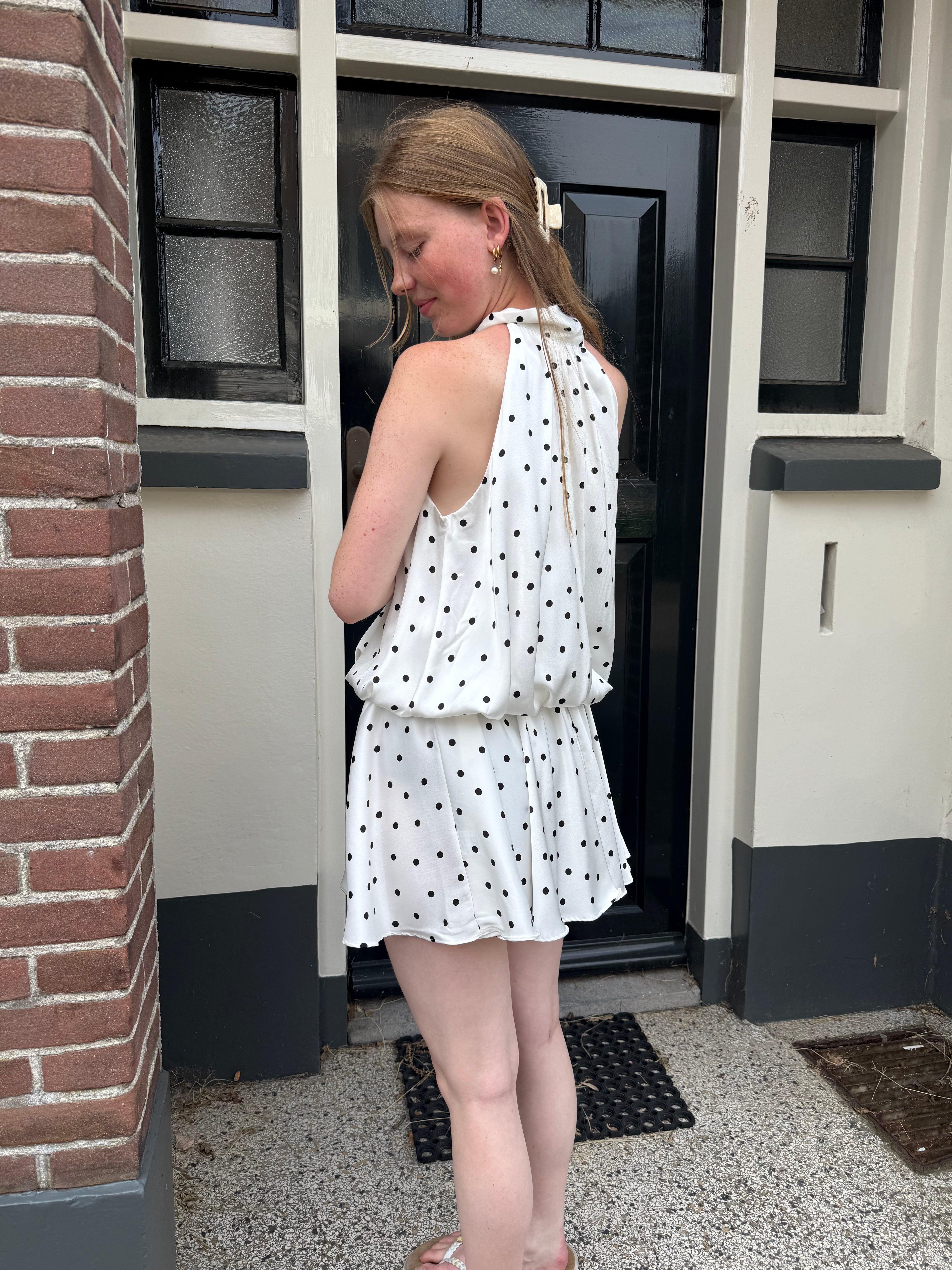Stippen Jurkje - Wit/Zwart