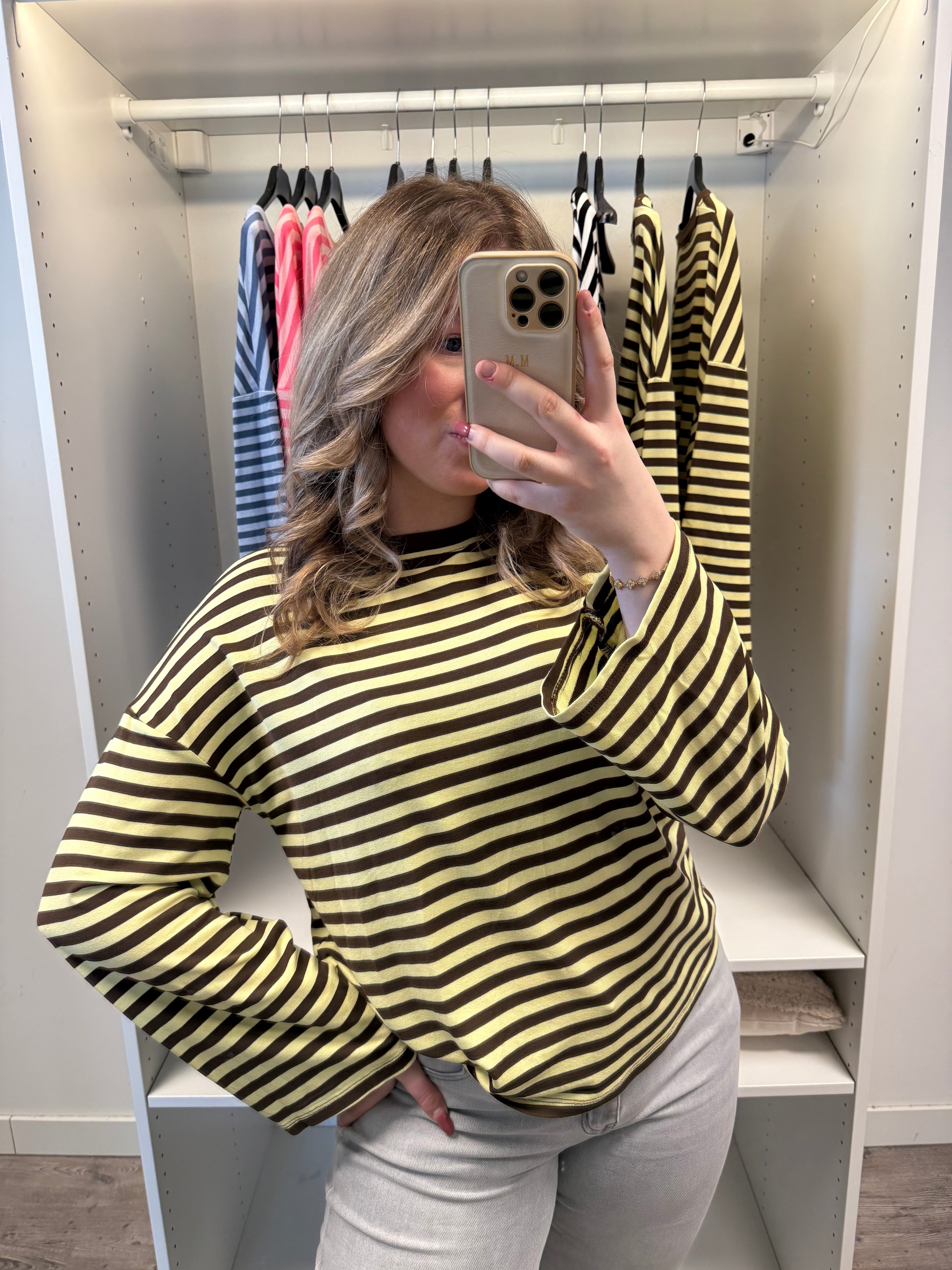 Longsleeve - Geel/Bruin