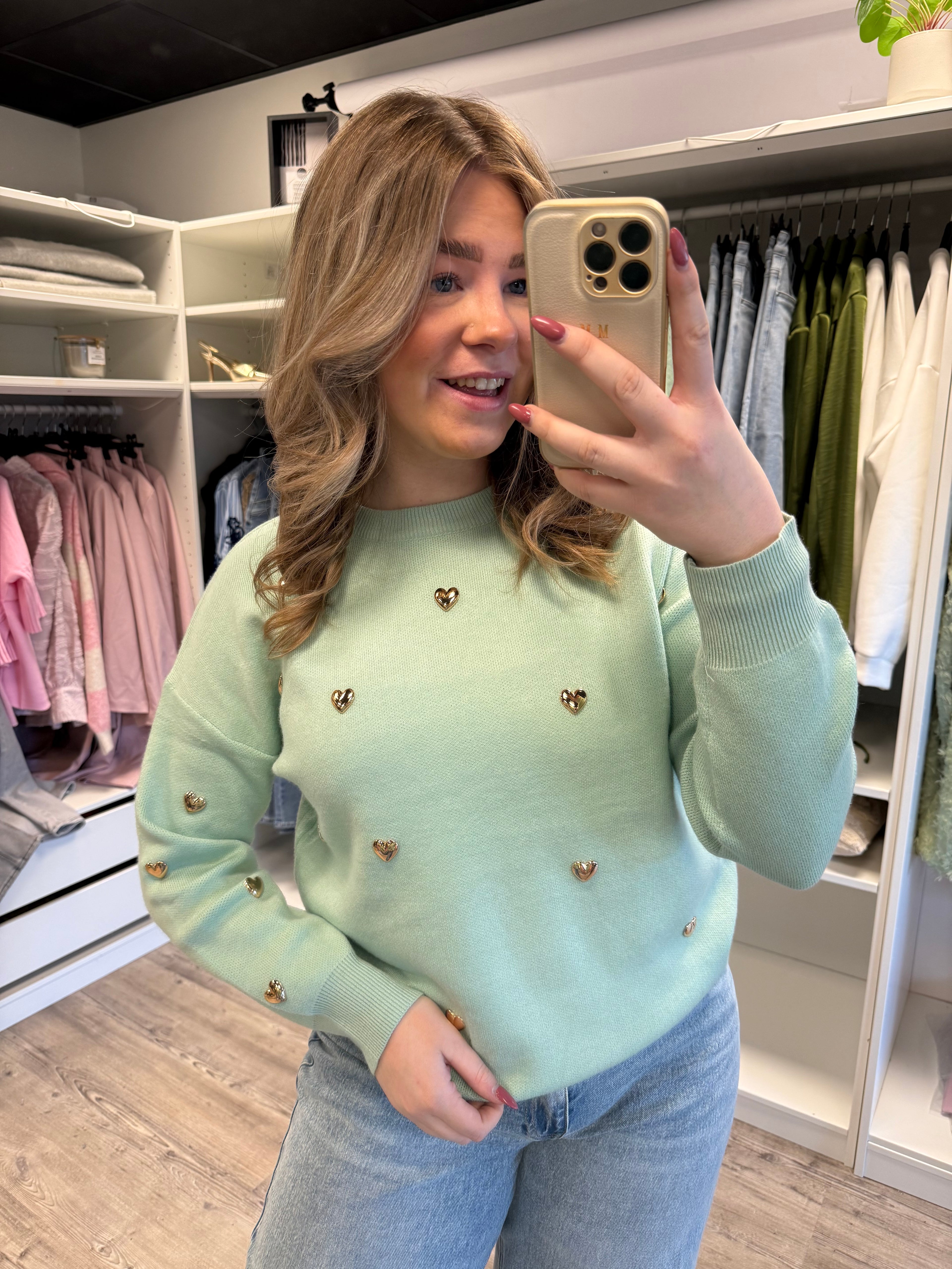 Hartjes Sweater - Groen