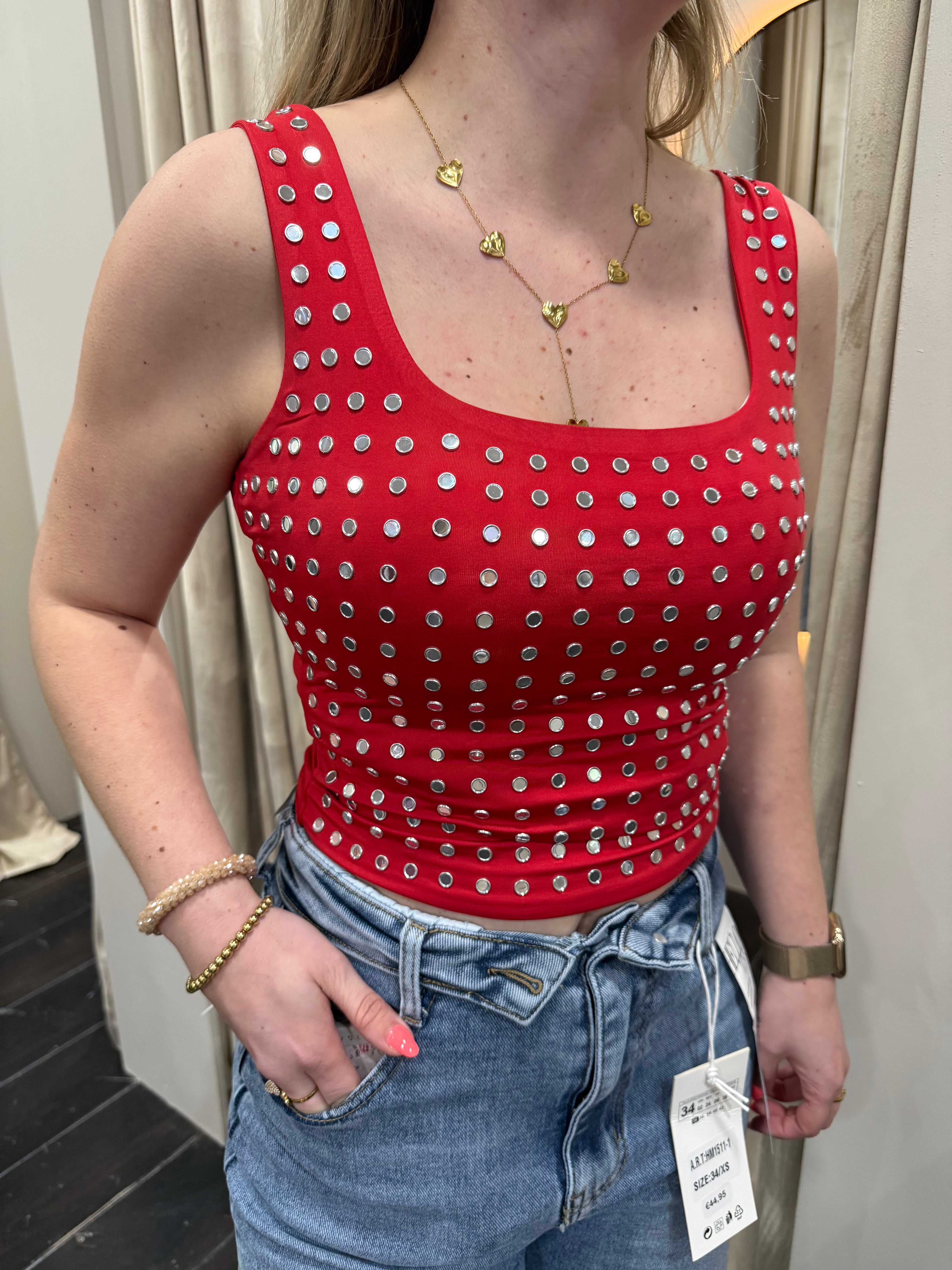 Studs Top - Rood