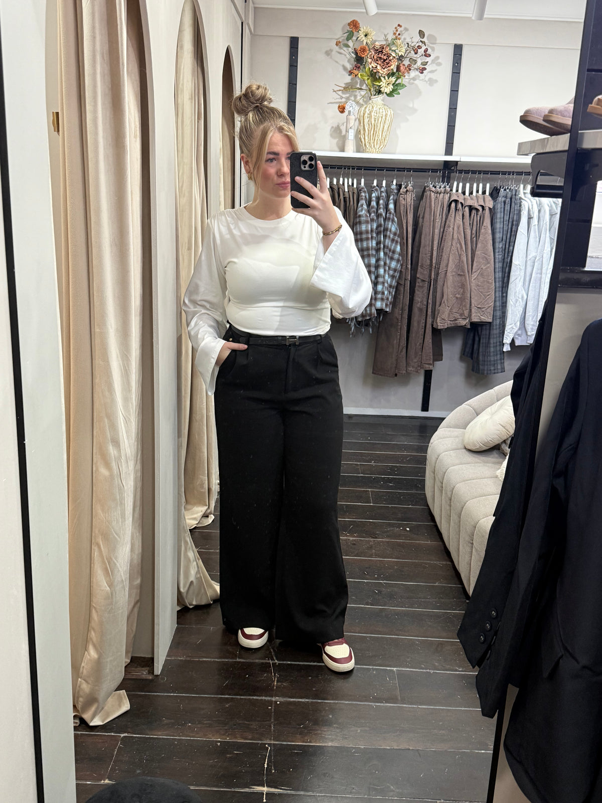 AMBIKA - Wide leg pantalon Zwart