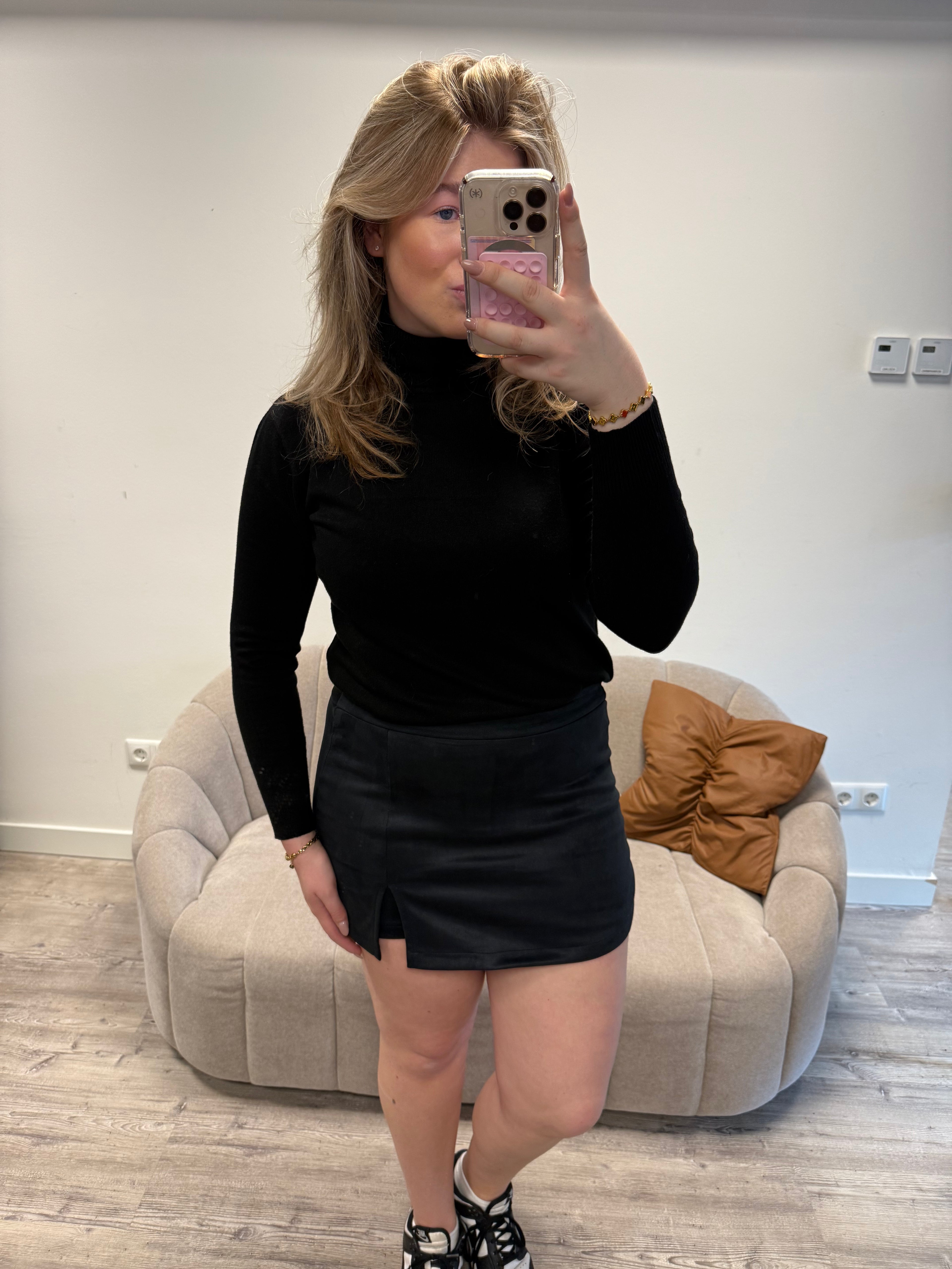 Suède Skort - Zwart