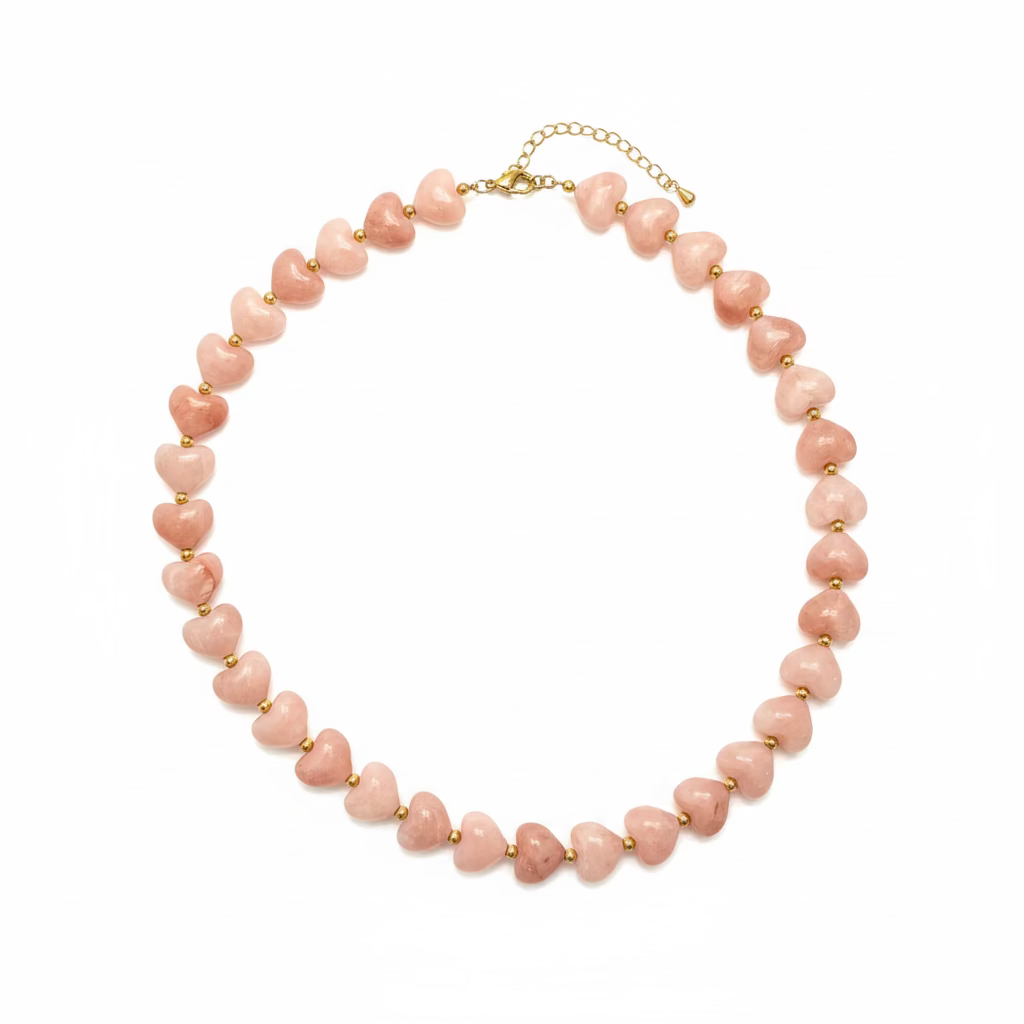DAY & EVE - Kralen ketting hart roze