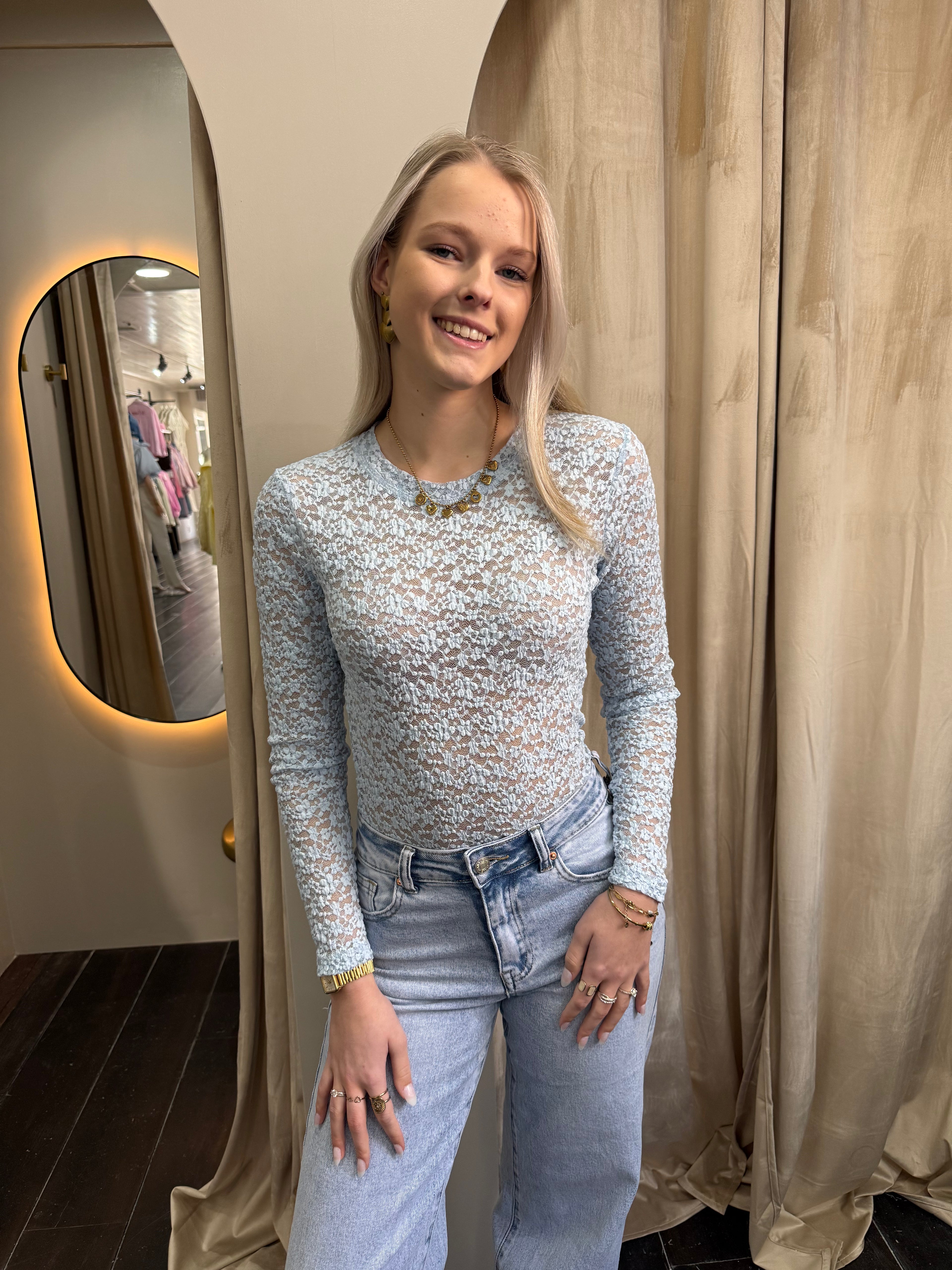 Kanten Top - Lichtblauw