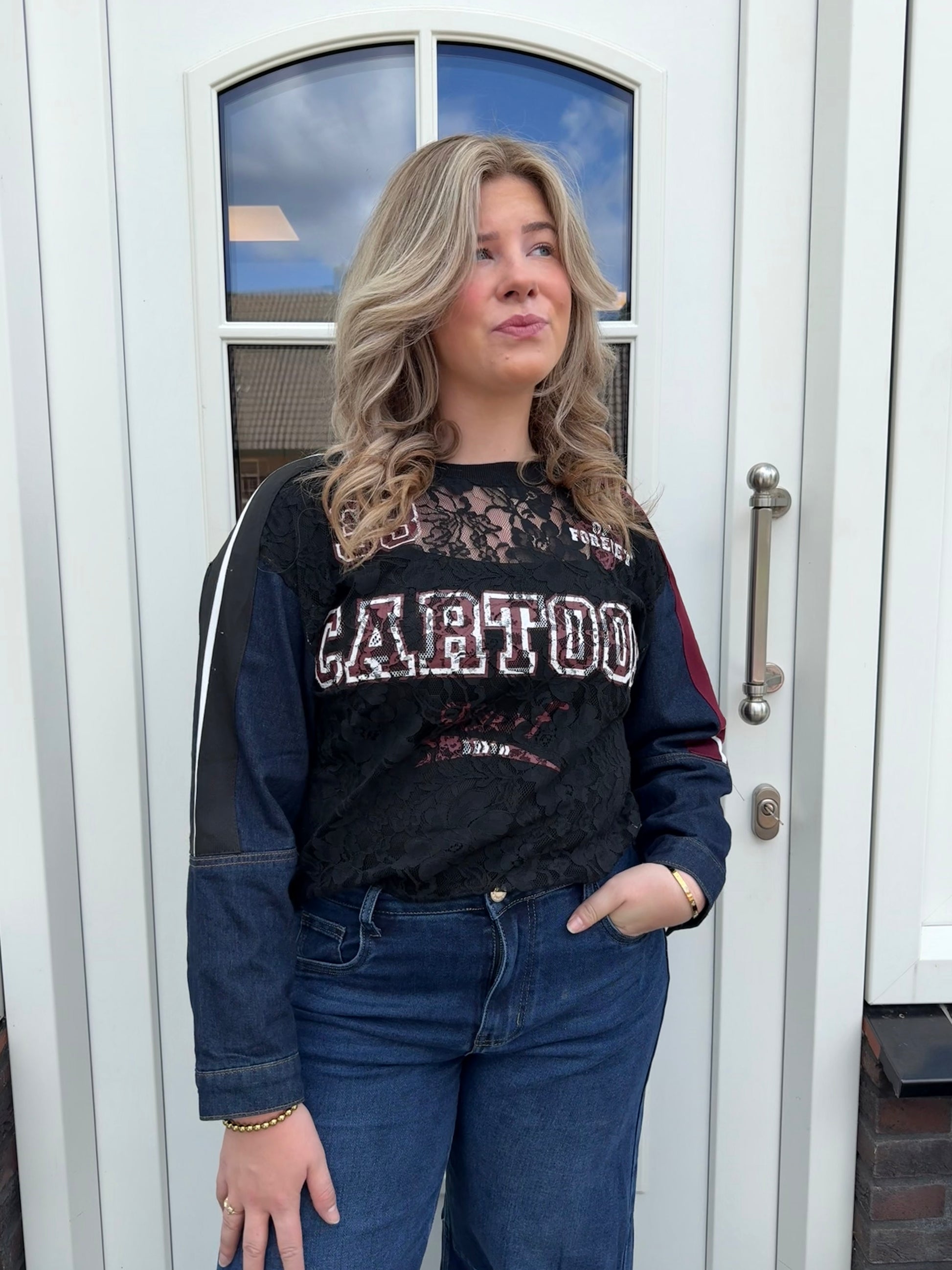 Baseball top - Zwart