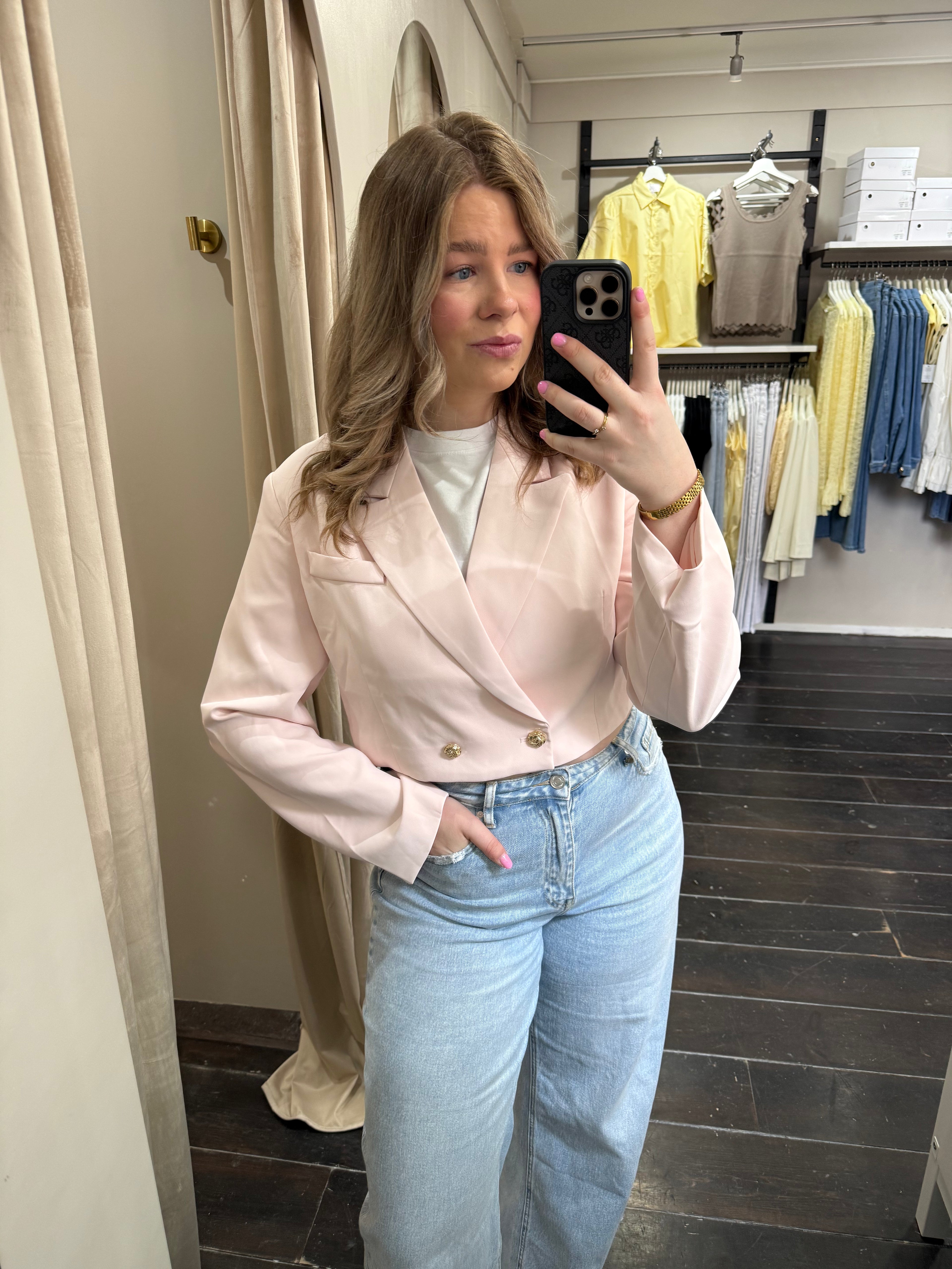 Cropped blazer - Roze