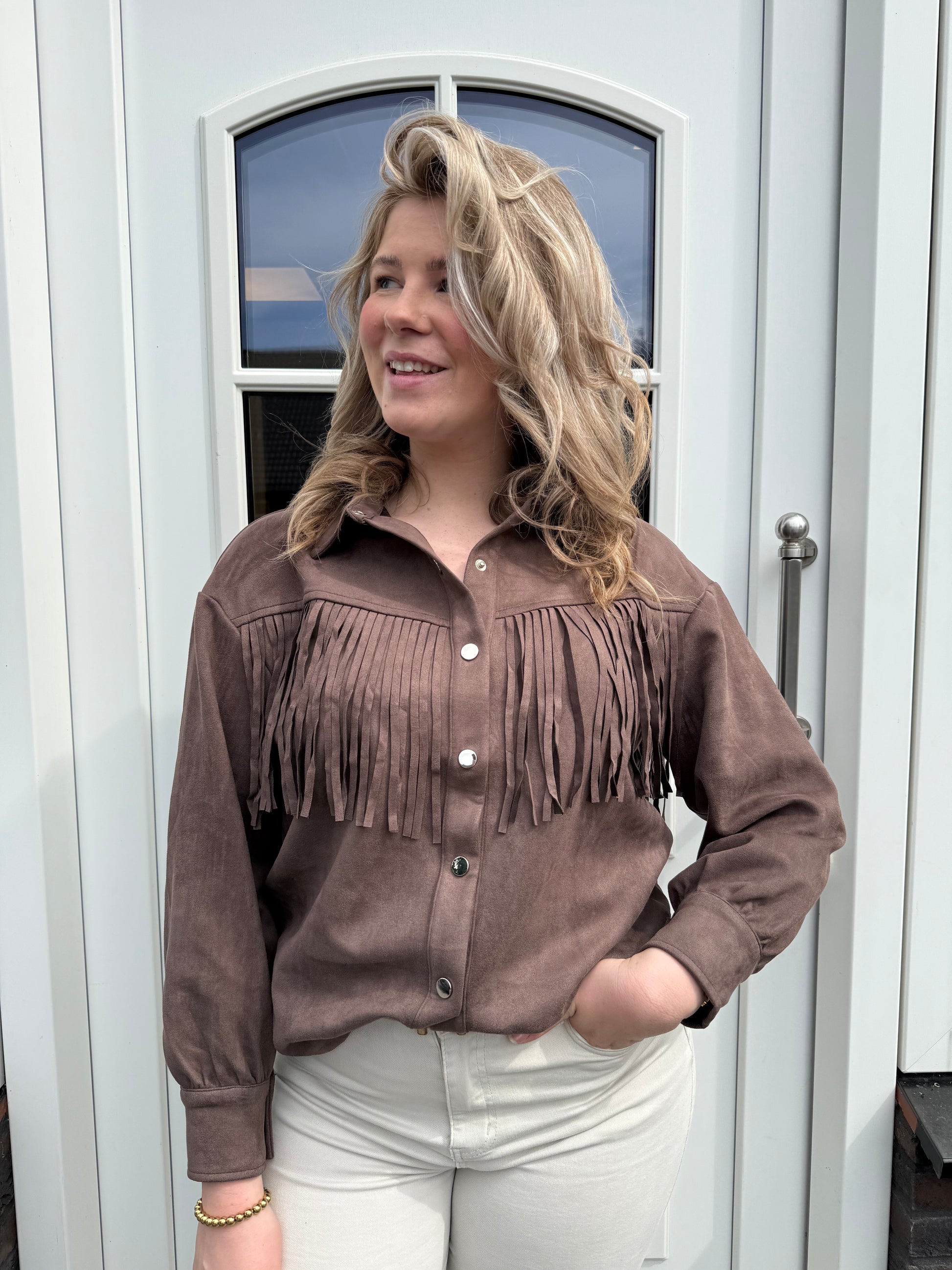Bowy Franje Blouse - Bruin