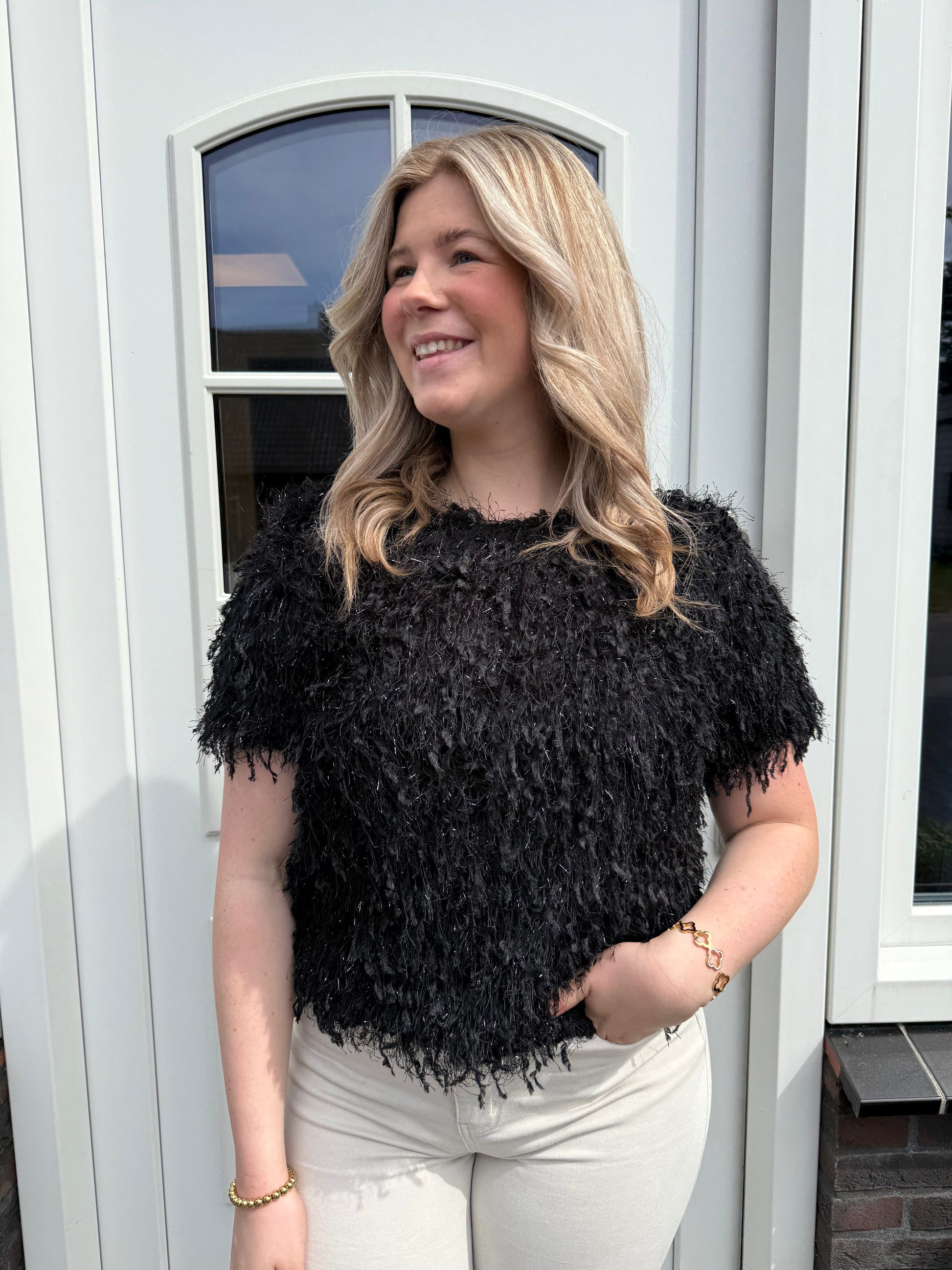 Fluffy Top - Zwart