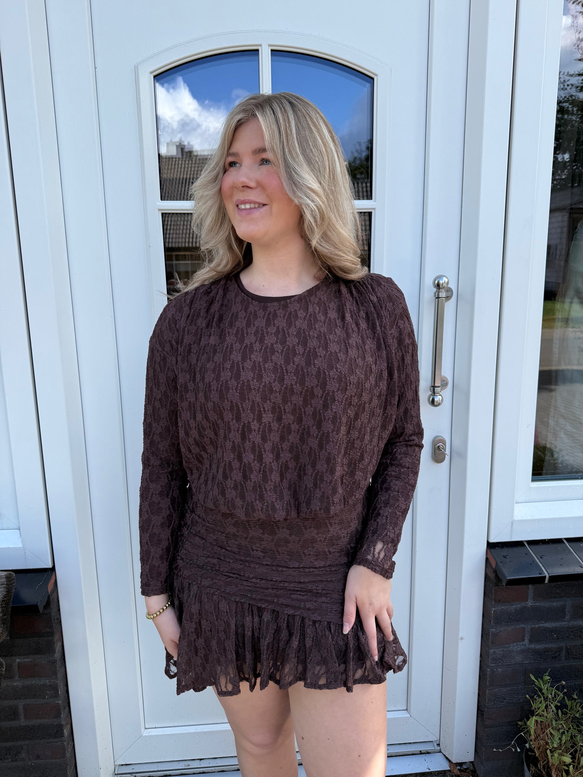 Noah Lace Dress - Brown