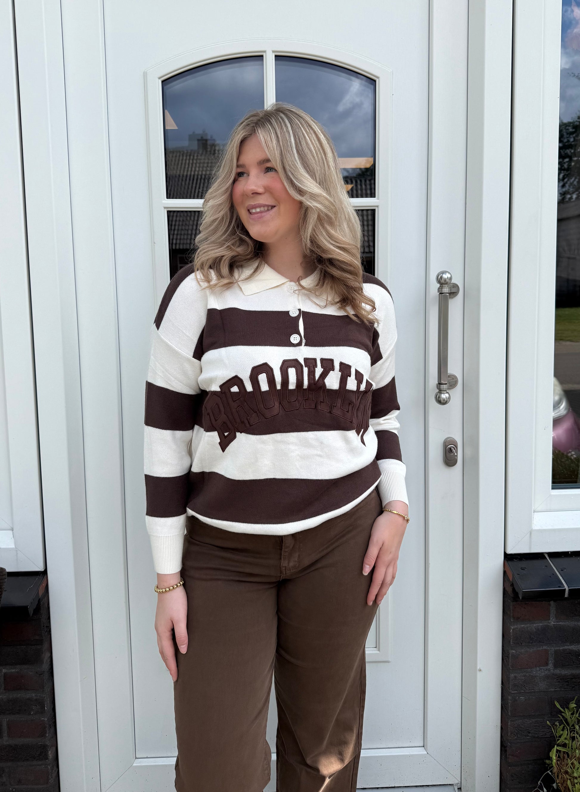 Brooklyn Sweater - Brown/Creme