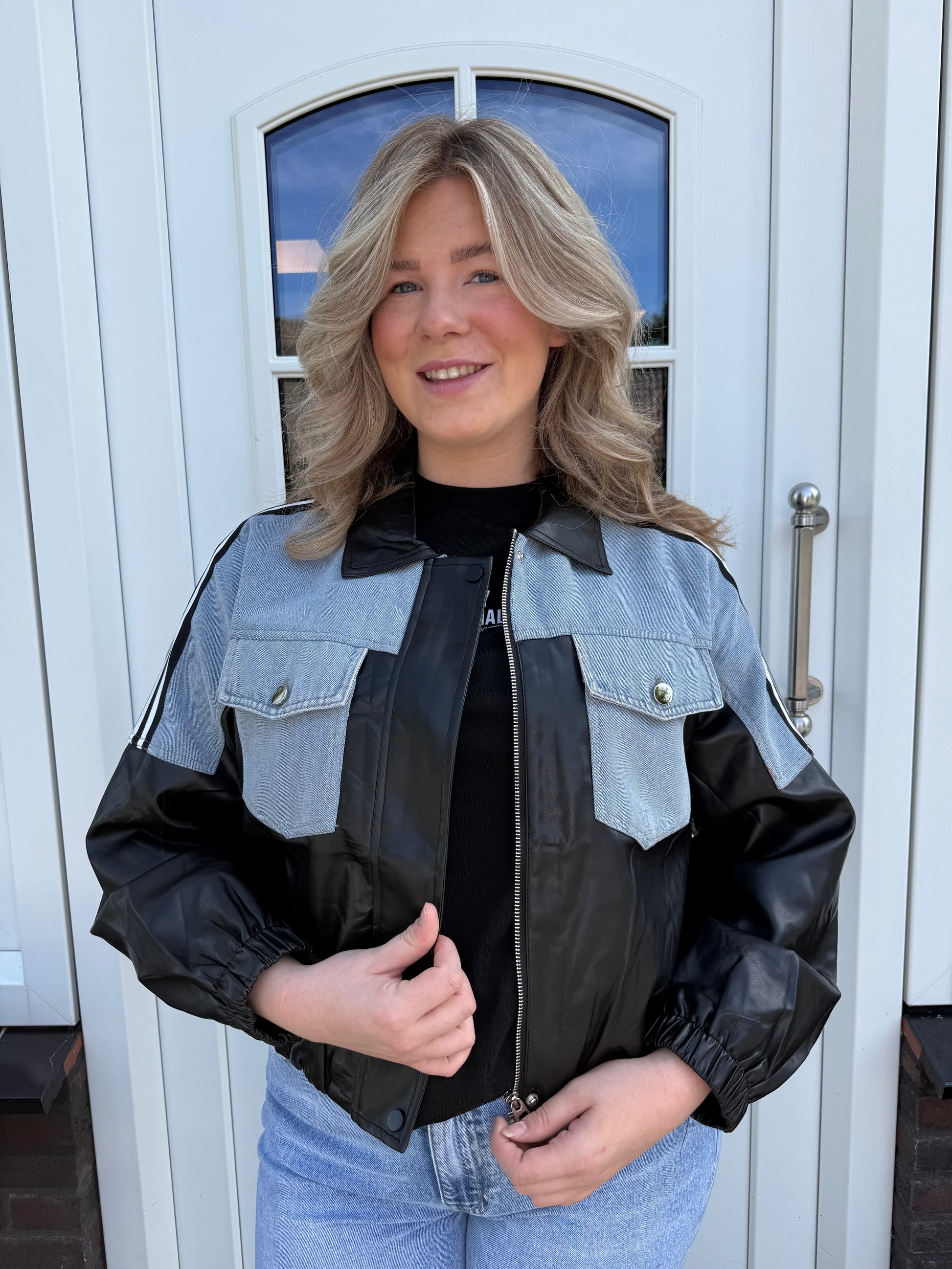Joey Jacket - Jeans/Leather look