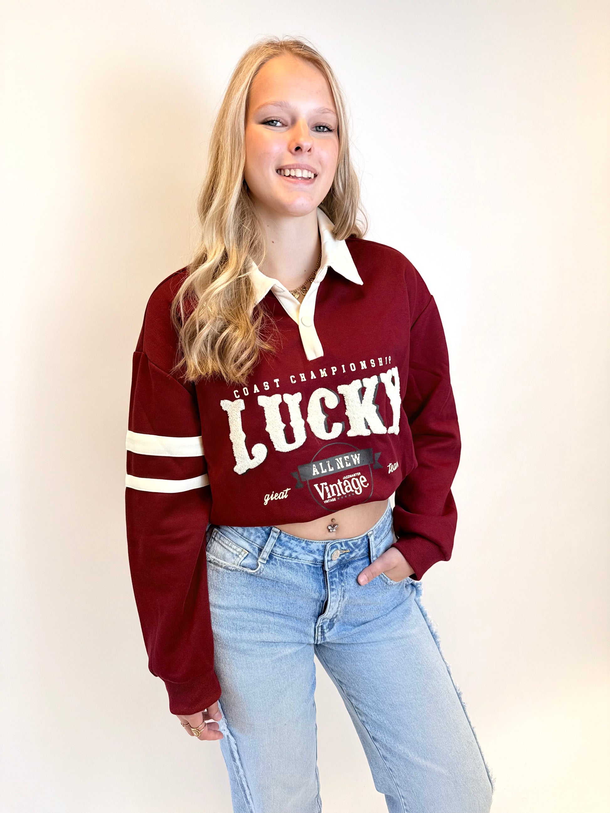 Lucky Sweater - Bordeaux red