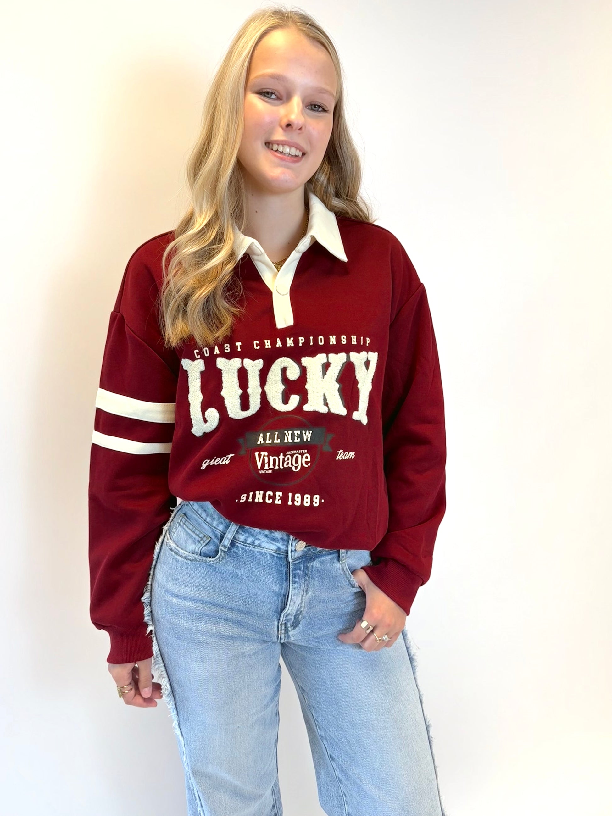 Lucky Sweater - Bordeaux red