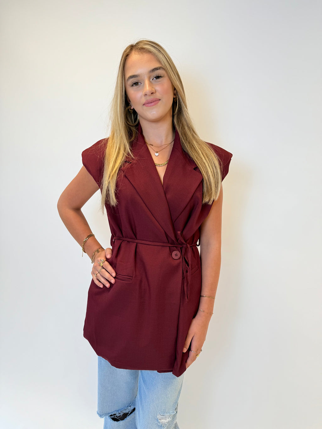 Mae Gilet - Bordeaux red