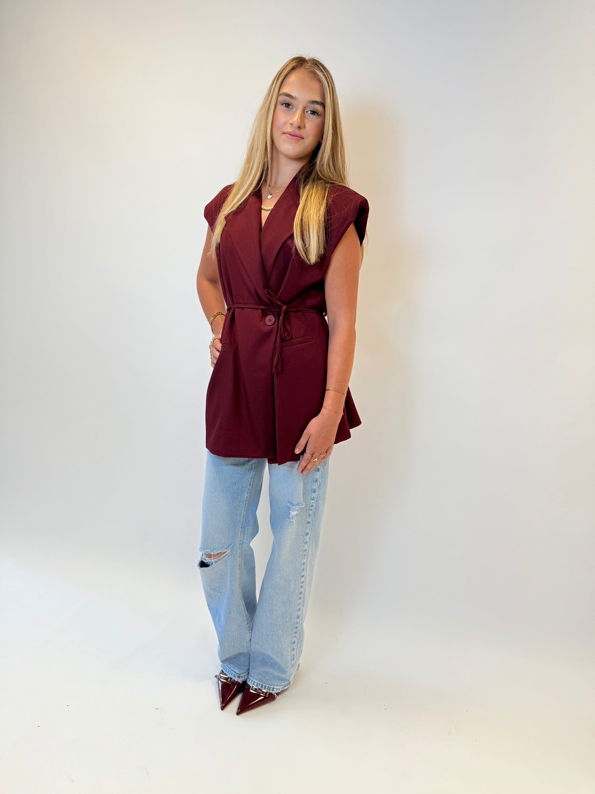 Mae Gilet - Bordeaux red