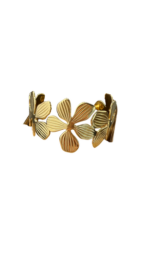 Flower Bangle - Gold