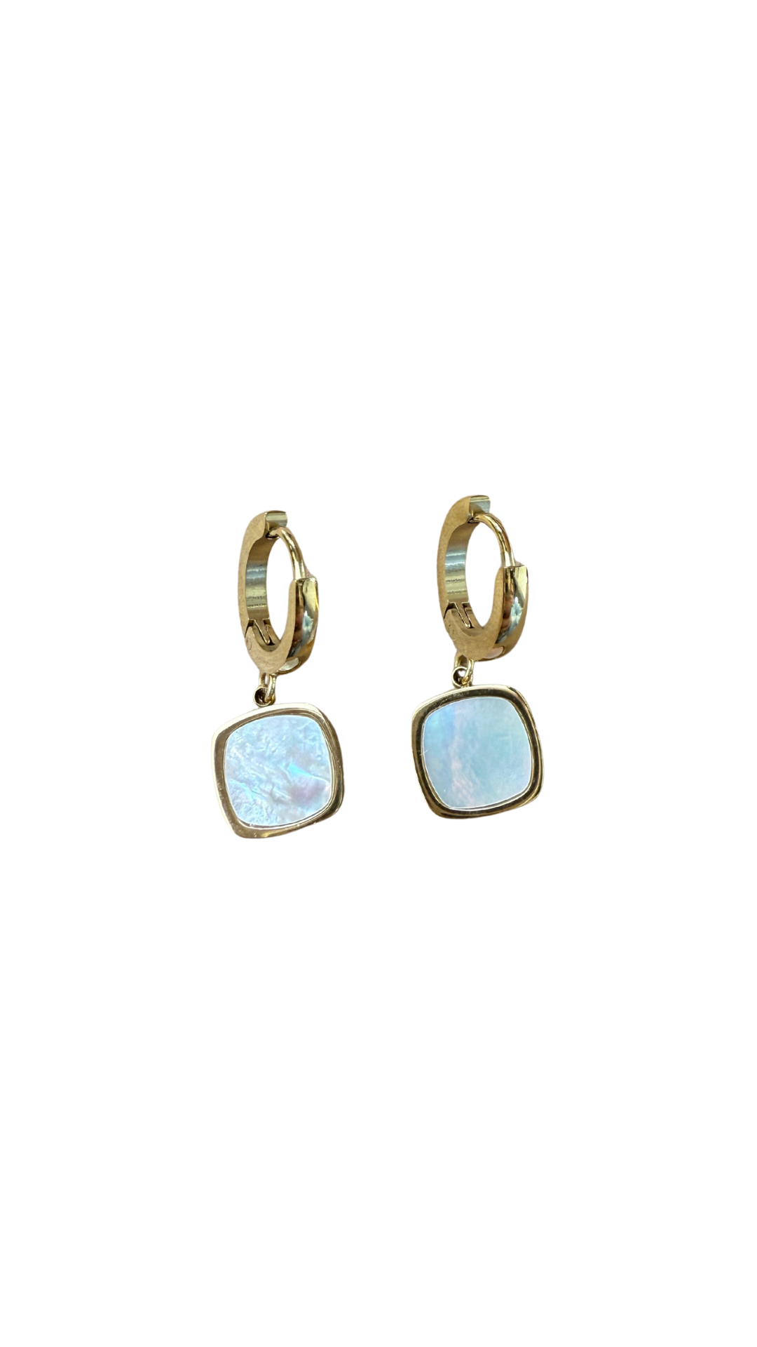 White pearl Earrings - Gold